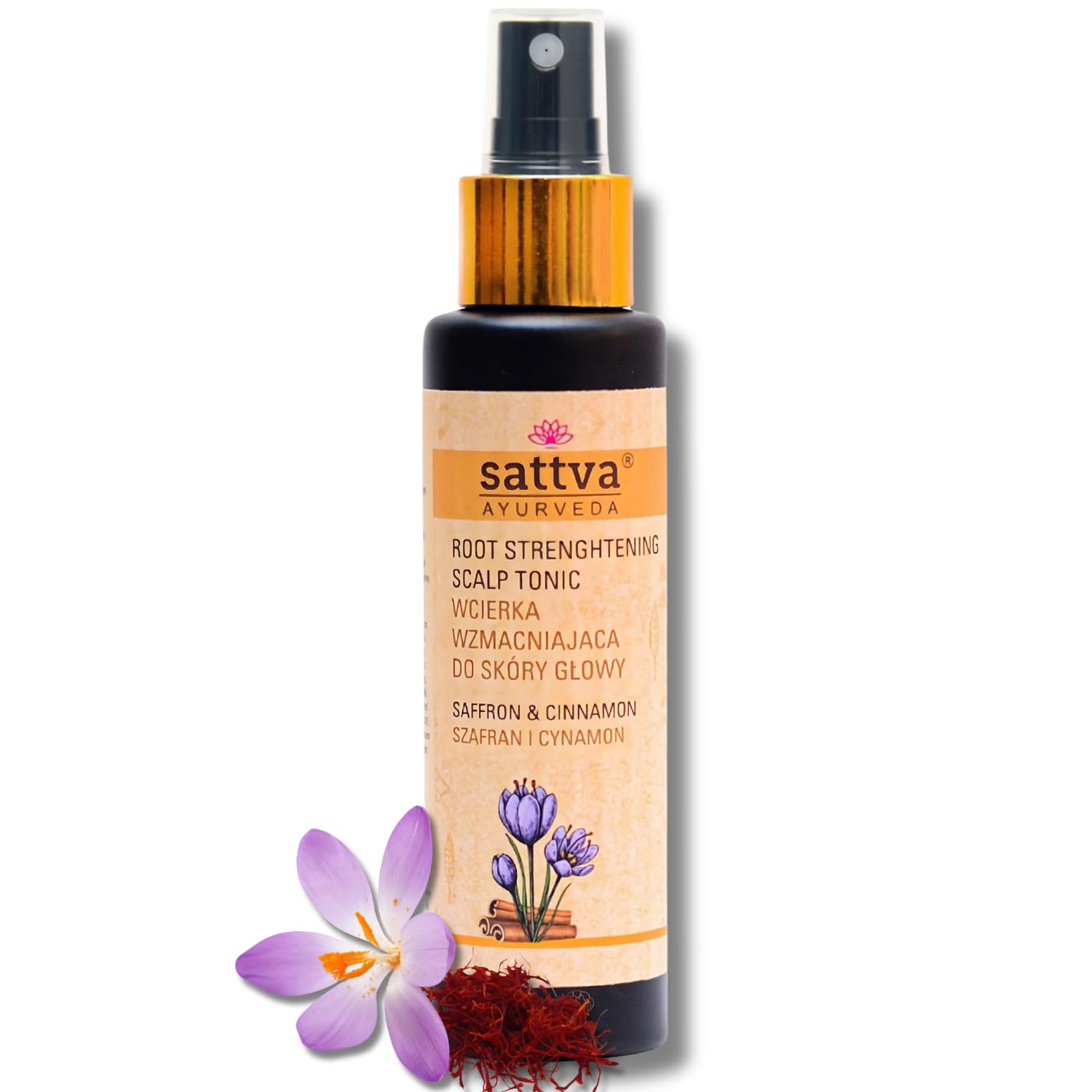 Sattva AYURVEDA Rub in Strengthening scalp lotion Saffron Cinnamon 100ml wcierka, 100 ml (Pack of 1)