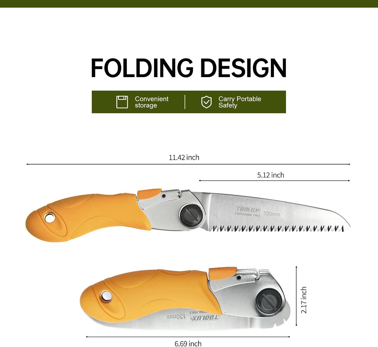 Small Folding Saw,5 Inch Pruning Saw,7TPI/Teeth Camping Saw image 3