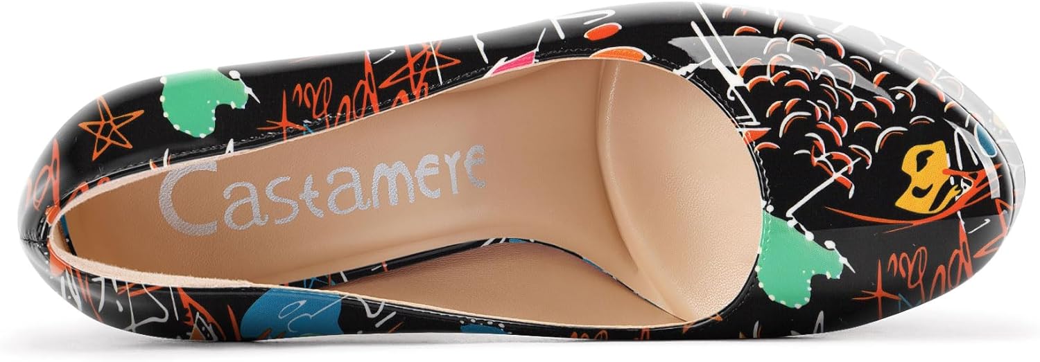 Castamere Womens Stiletto High Platform Heel Round Toe Pumps Slip-on Party Dress Patent Leather 5.9 Inches Heels - Image 6