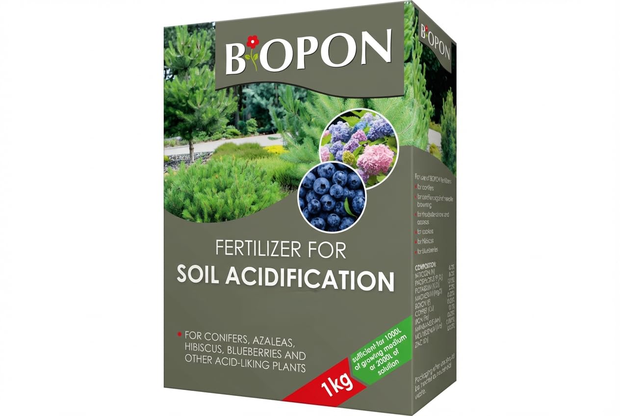 Soil Acidifying Conditioner, 1kg, Granular pH Adjustment for Acid-Loving Plants and Conifers, Gardens, Beds and Containers