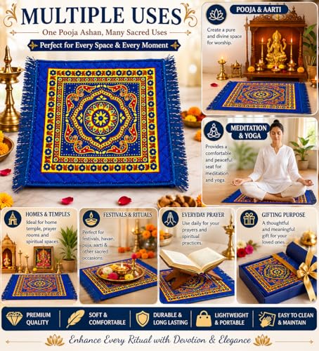 Image of BENAVJI Traditional Floral Printed Carpet Rug for Living Room | Soft Floor Mat with Decorative Tassel Border | Anti-Skid Multipurpose Area Rug for Bedroom, Hall & Home Decor Pack of 4