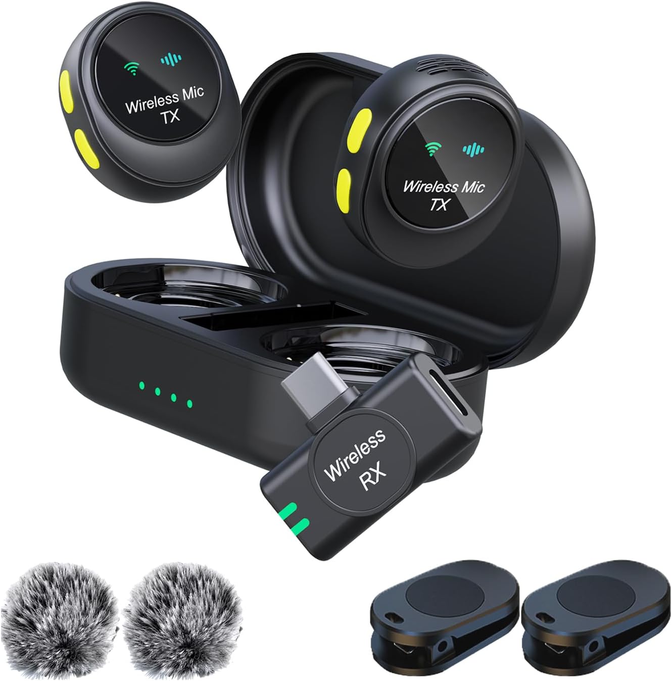 VBESTLIFE Microfono Lavalier Omnidirezionale A Clip, Tipo C Per Smartphone Android - Nero