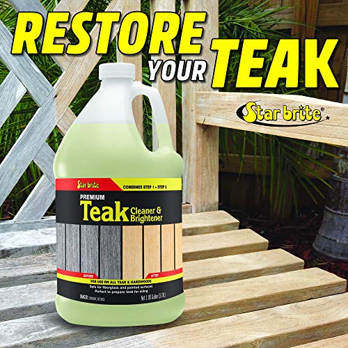 Image of STAR BRITE Teak Cleaner & Brightener, Restore Weathered Wood, 128 OZ (094900)