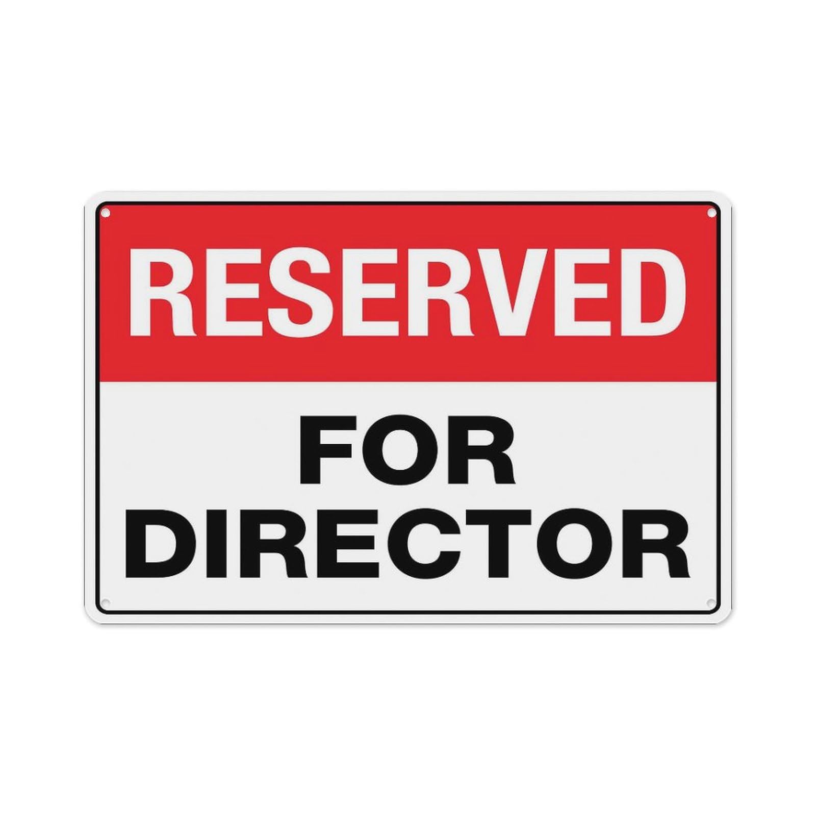 peiyeety Reserved for Director Sign Aluminum Tin Warning Signs for Home Outdoor Garden 12X16 Inches
