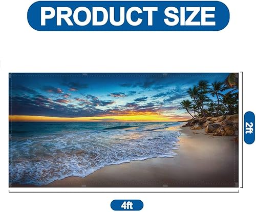 Miniatura 9 de Paquete de 6 cubiertas de luz fluorescente para luz de techo, sombrillas de playa con pajilla, océano azul, escena de playa de cubiertas de luz para