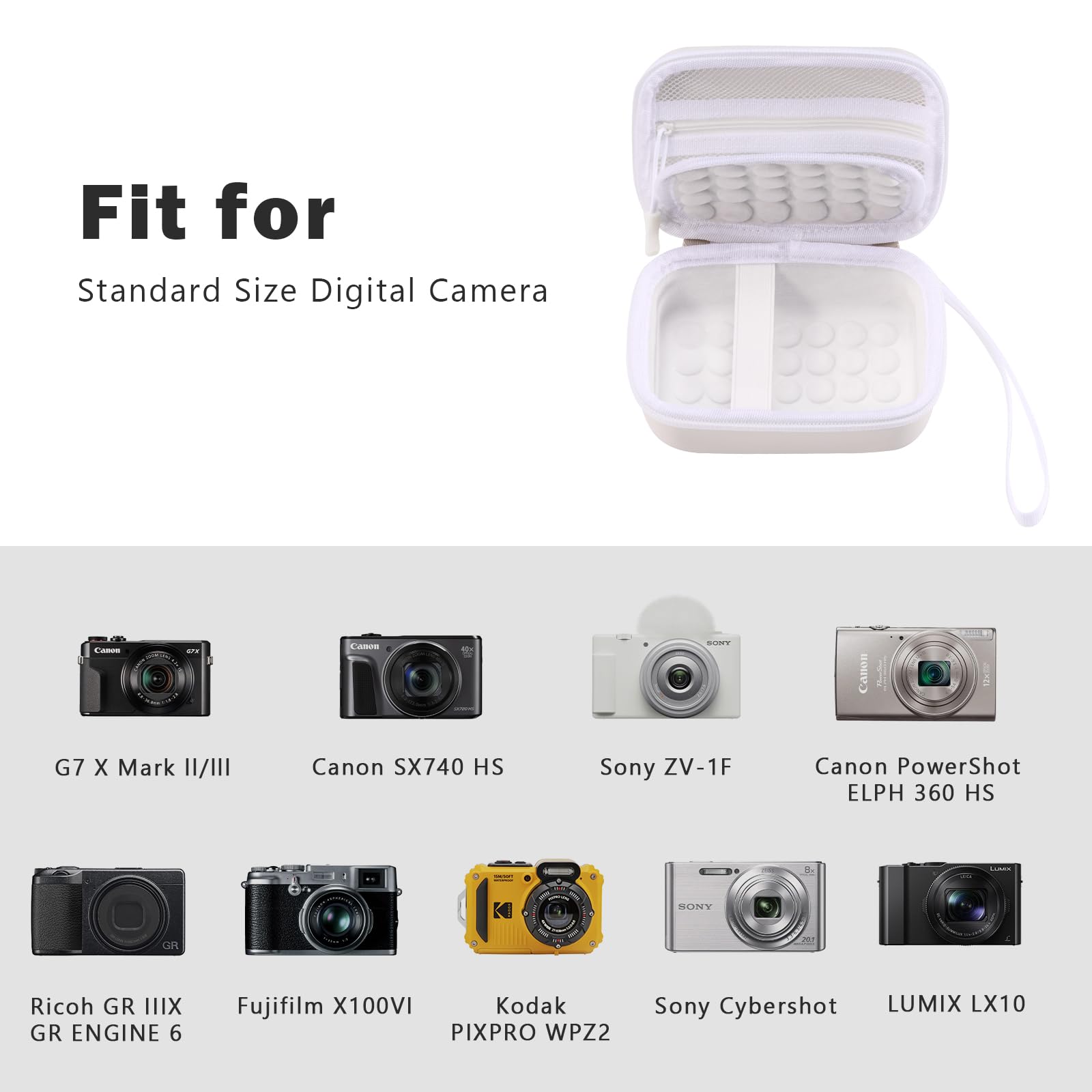 ProCase Hard Shell Digital Camera Case for Canon G7X Mark III Mark II, Sony Cybershot, PowerShot SX740, Ricoh GR III, Kodak Pixpro, Compact 4K Vlogging Small Cameras Travel Carrying Storage Bag -Blue