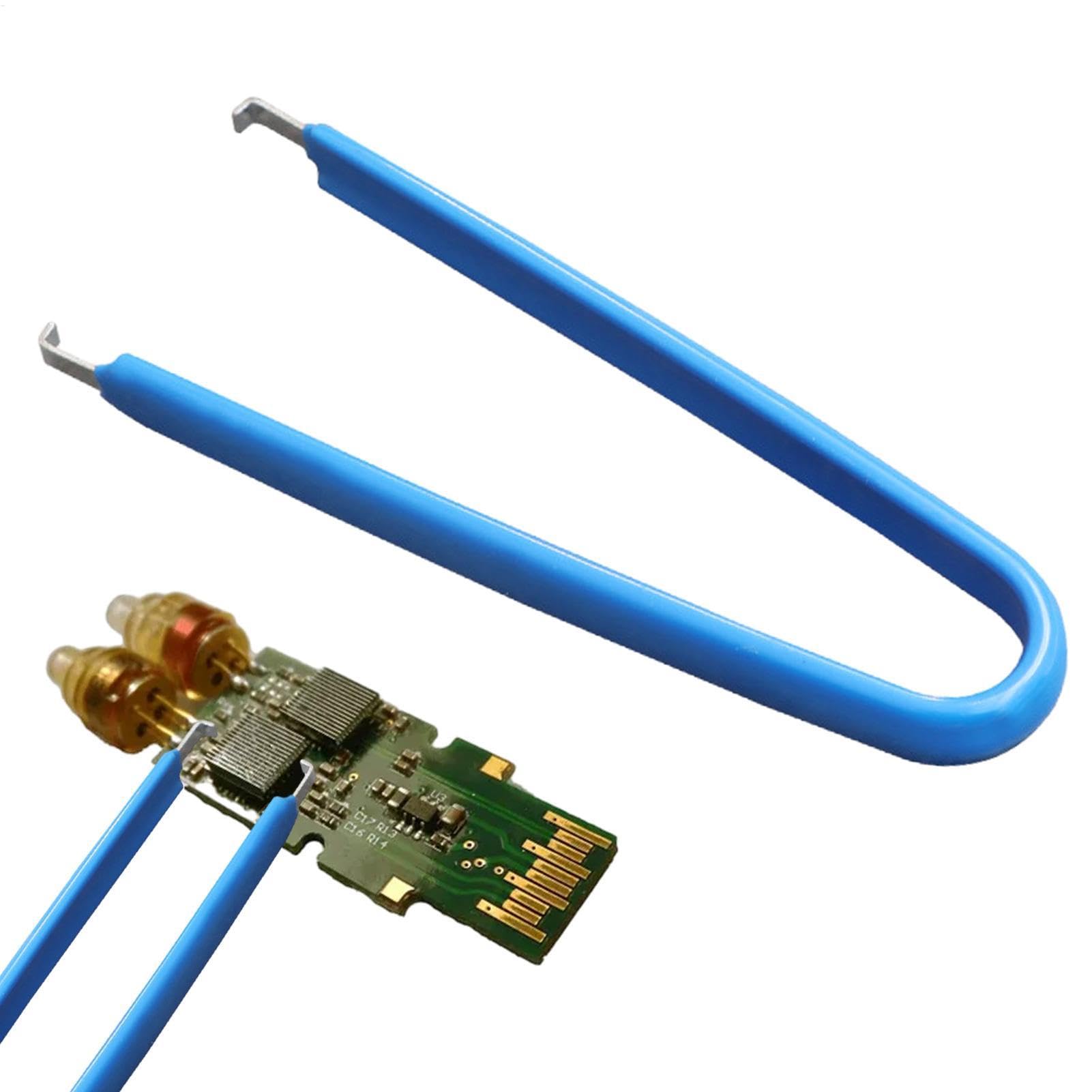 Estrattore IC - Estrattore di chip IC, estrattore a forma di U per chip IC, scheda madre con impugnatura in vinile isolato, strumento di rimozione in acciaio inossidabile per chip IC, blocchi