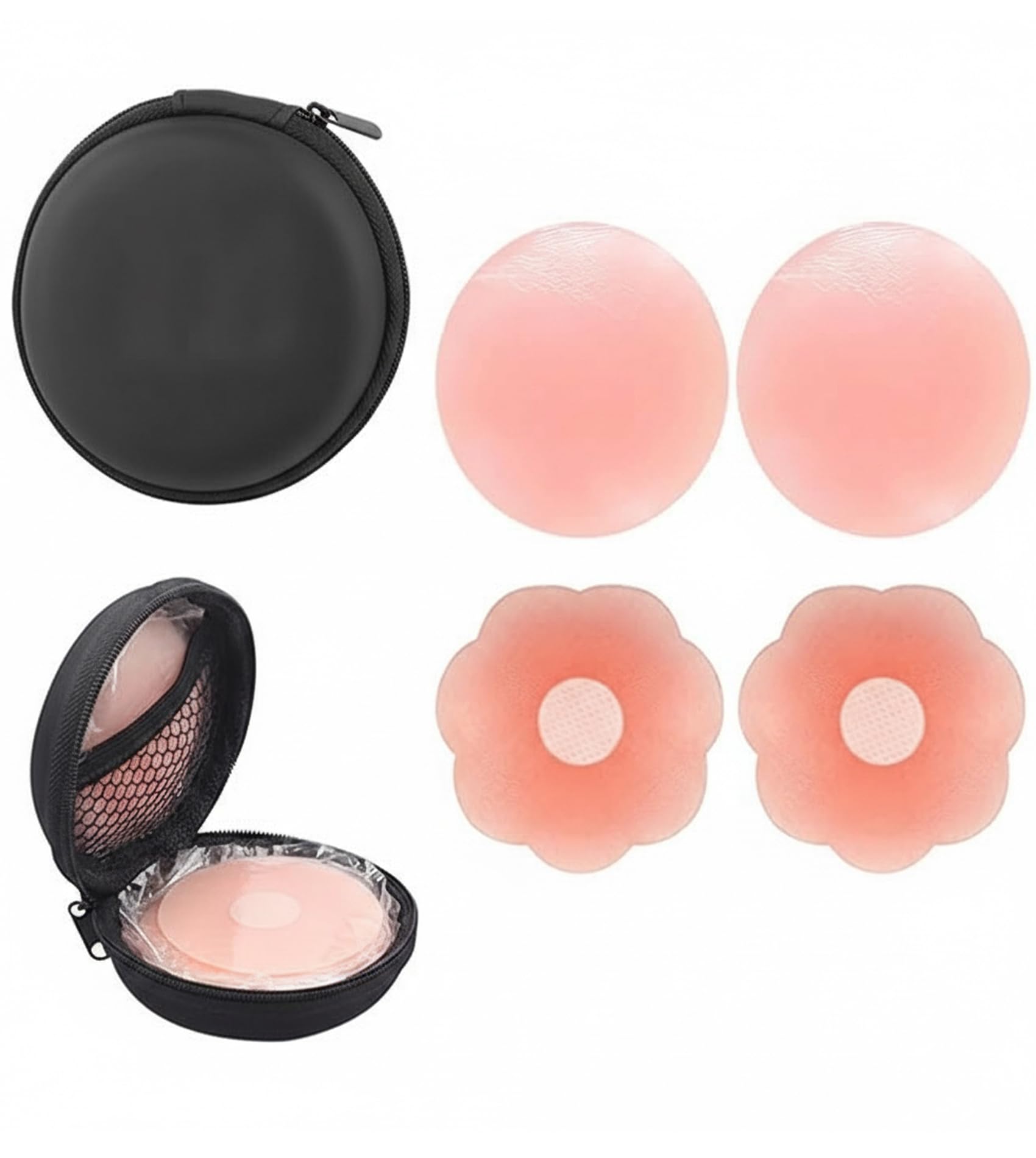 Pasties for Women 2 Pair Nipple Covers Reusable Adhesive Silicone with Case.No Show Bra for Women.-image-24