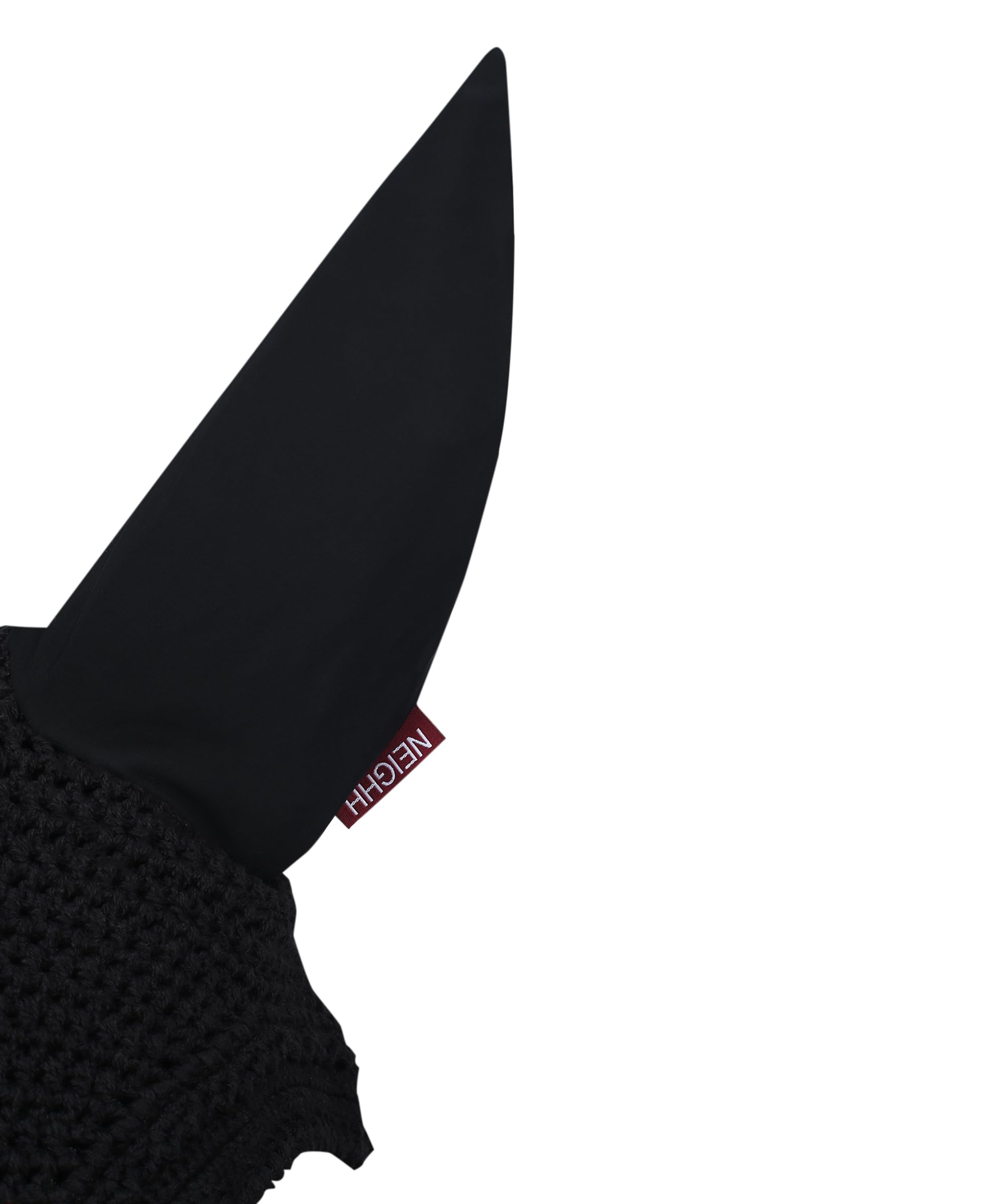 Void Crochet - Gorro para orejas de caballo, protección contra moscas de resistencia prominente, paquete de 1 unidad (grande: (horizontal) A: 34 cm, (vertical) B: 42 cm, negro)