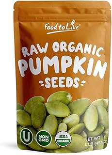 Food to Live Organic Sprouted Pumpkin Seeds with Himalayan Salt, 1 Pound – Non-GMO, Lightly Salted, Raw, Kosher, Keto and Paleo Friendly, Vegan, Bulk. Highly Nutritious. Great for Snacking and Soups