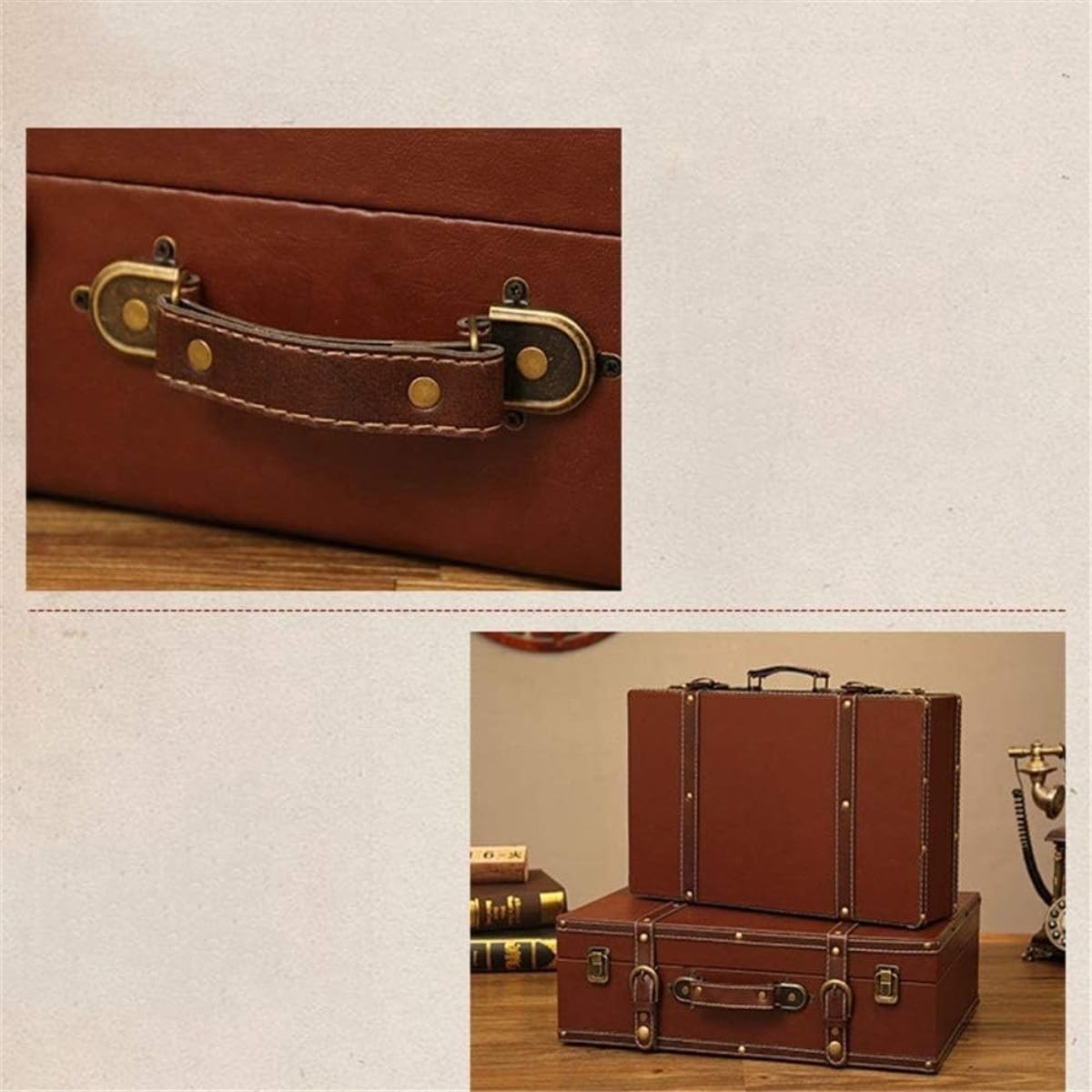 BQQB トランクケース アンティーク ヴィンテージスーツケースの撮影の