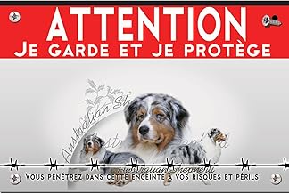 laque Attention au Chien Berger Australien 20x13cm – Panneau Chien en Dibond 2mm | Idéal Portail, Porte, Jardin | Plaque Attention Chien, Panneau Chien Méchant, Pancarte Chien Garde