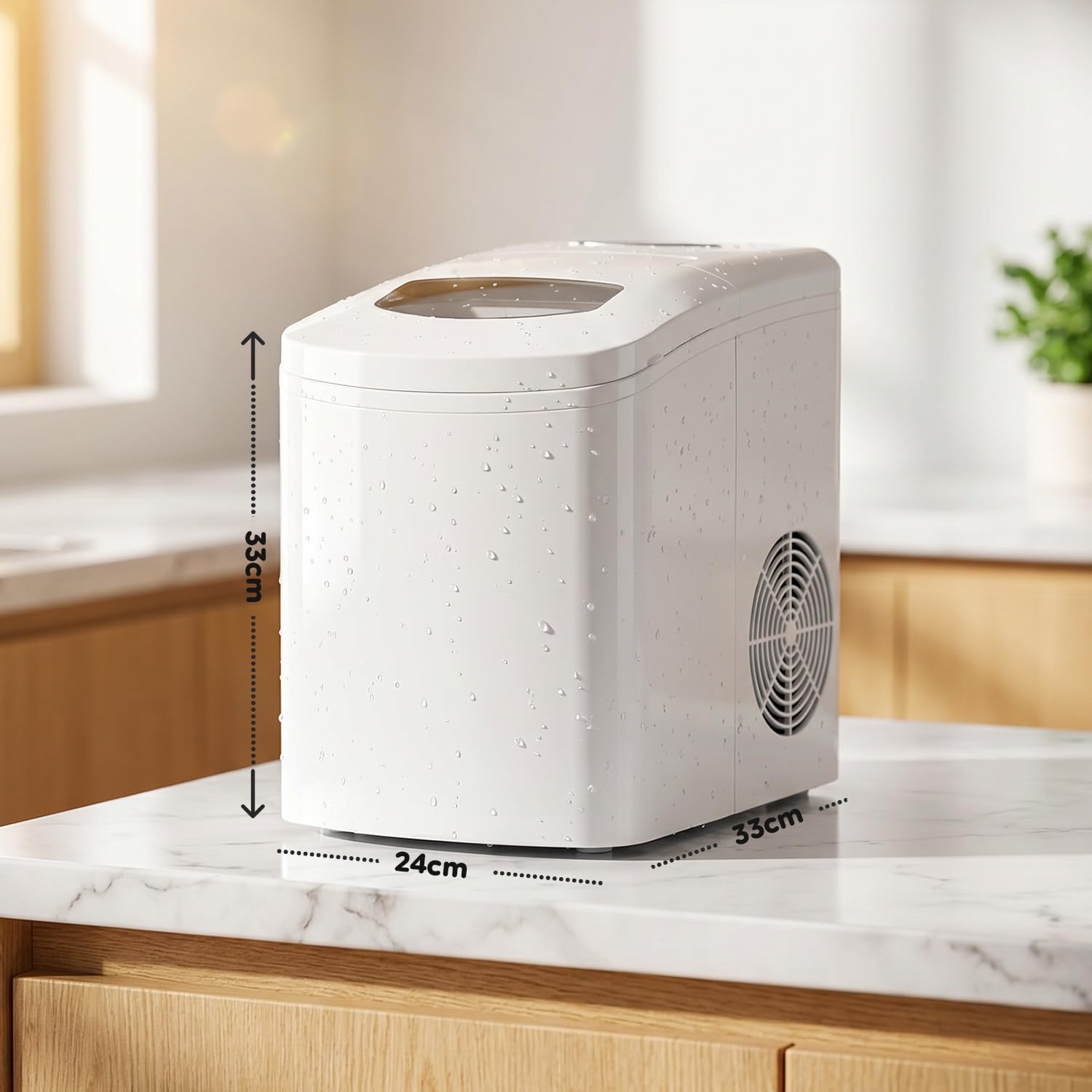 Avilia - Macchina Ghiaccio 10Kg/24h 150W, serbatoio 1,7L per Bevande e Cocktail, Uso Domestico e Professionale, Rapida Produzione 9 cubetti in 10 Minuti, Bassa Rumorosità