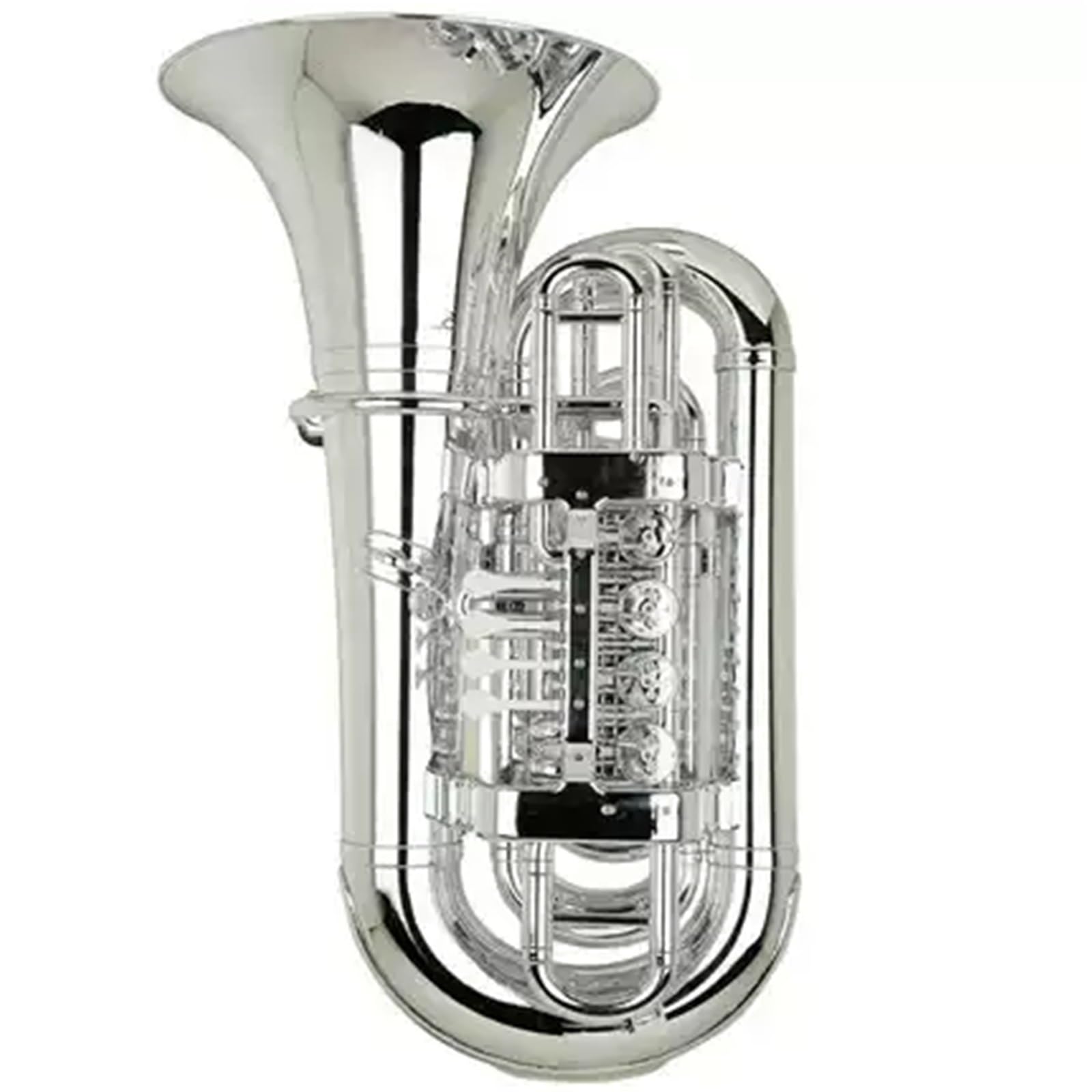 Eufonium Dla Początkujących Eufonium Tubowe Instrument Dęty Blaszany B Dur Początkujący Egzamin Stopniowany Profesjonalne Wykonanie Srebro Pozłacane(Silver)