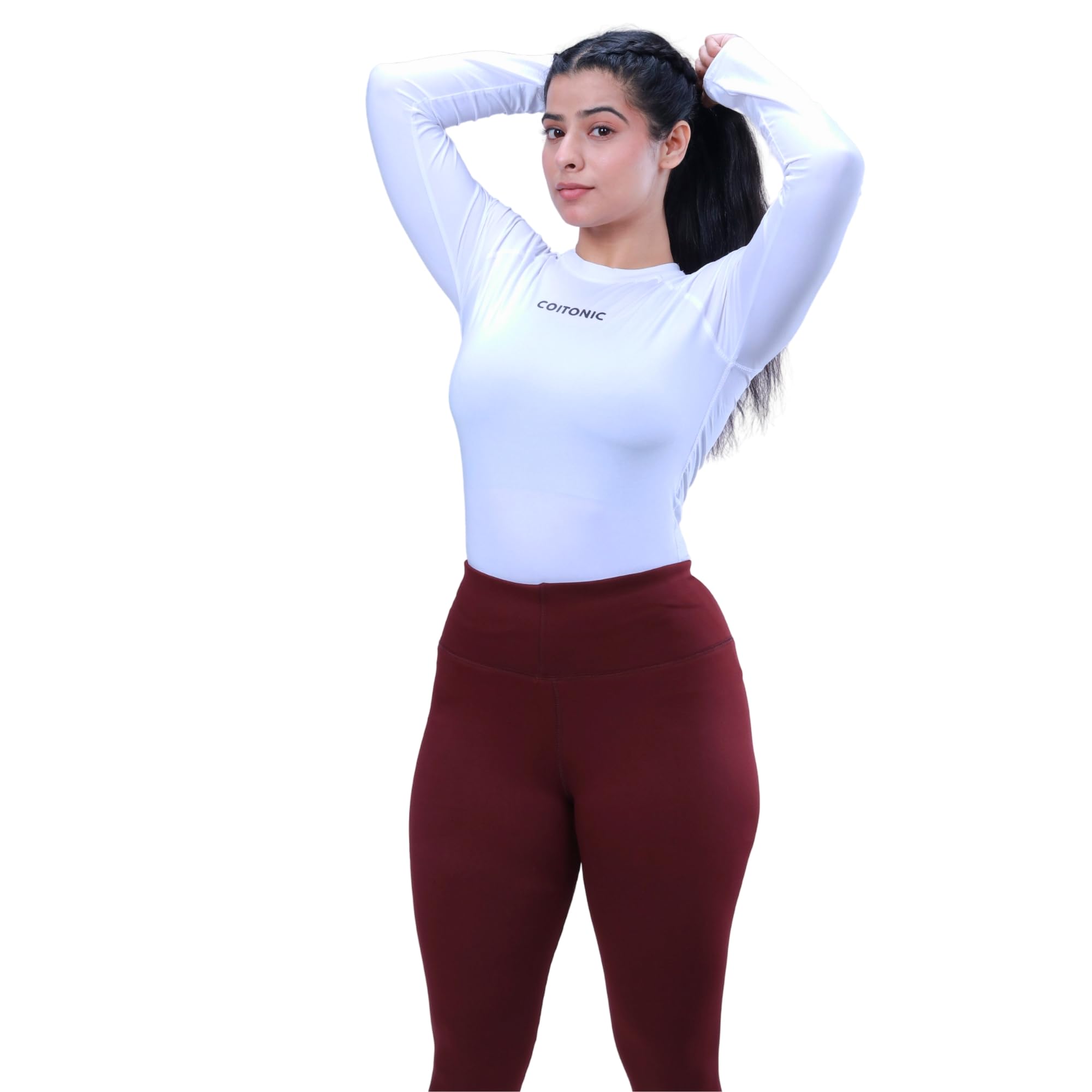 Women Polyester Full Sleeves Round Neck T-Shirt for Regular Wear-image-6