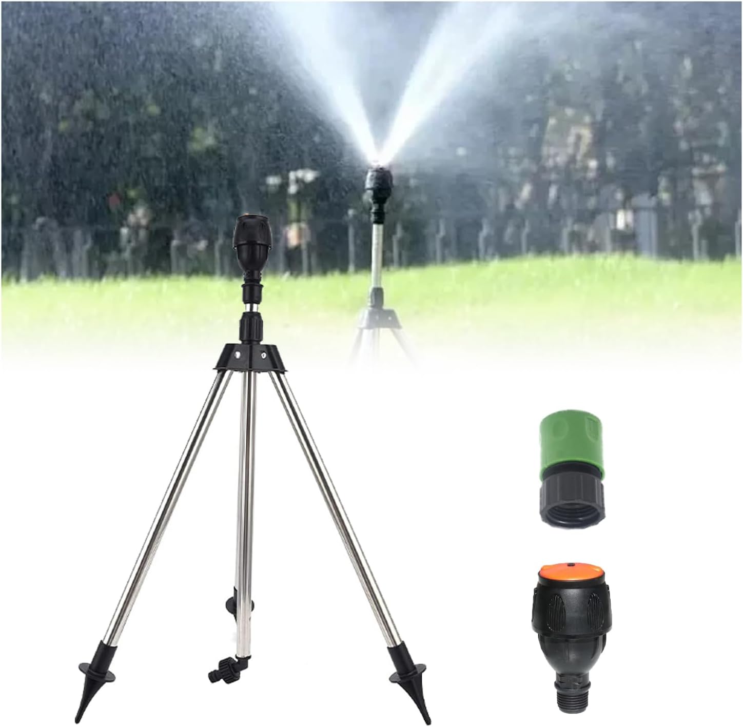 Rotating Tripod Sprinkler, 360 Degree Rotating Tripod