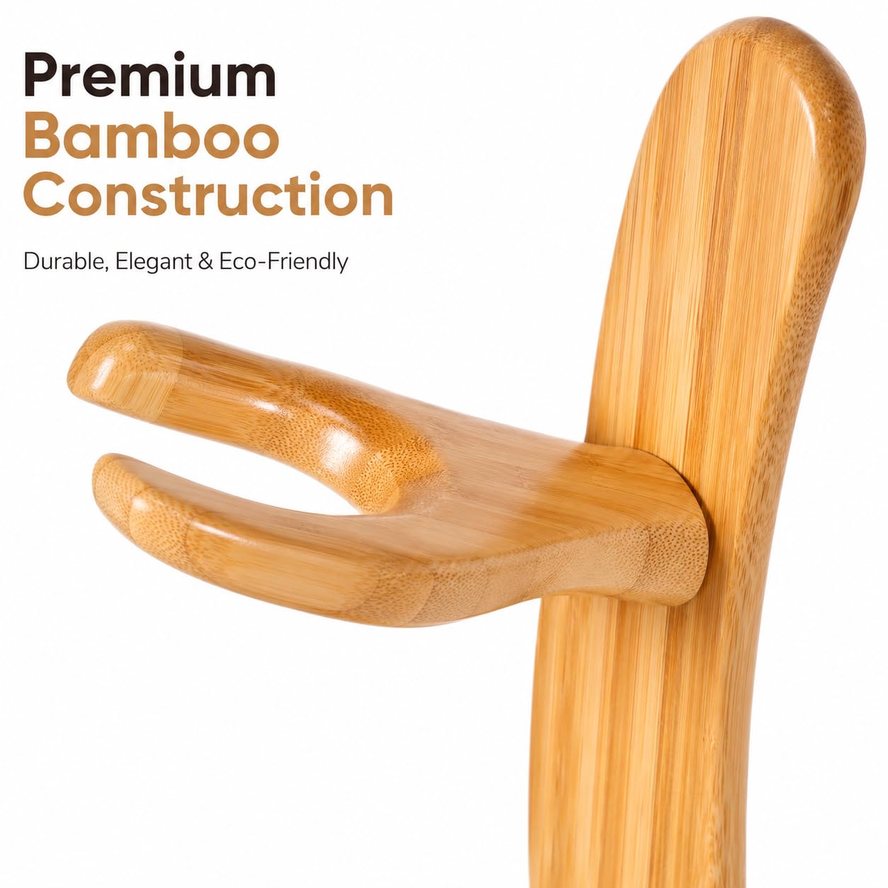 Supporto per chitarra in legno – Supporto universale in bambù per chitarra acustica, elettrica, basso, ukulele, violino e mandolino – espositore stabile antiscivolo con pulitore