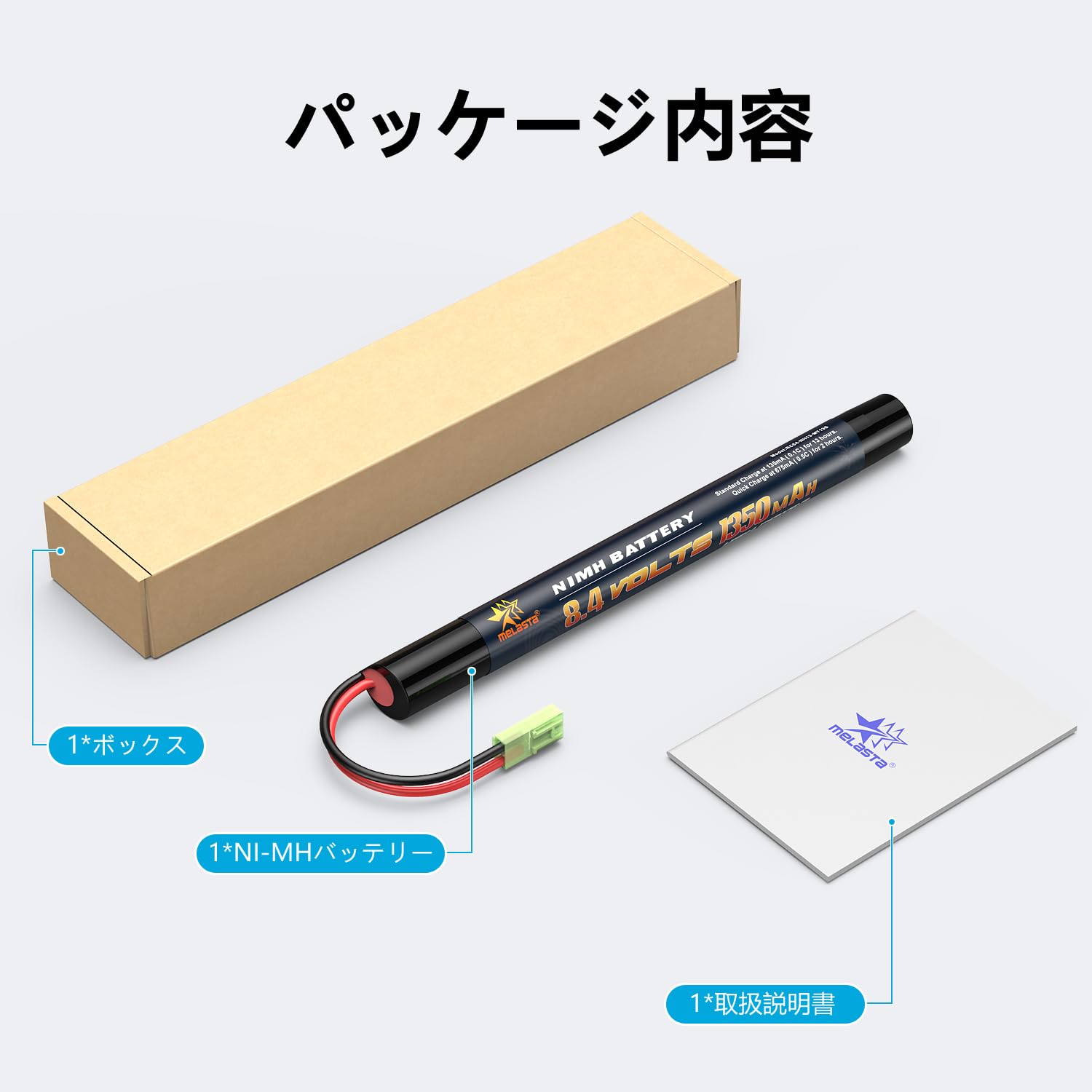 Amazon.co.jp: Melasta AK電動ガン用 ニッケル水素 互換バッテリー 8.4