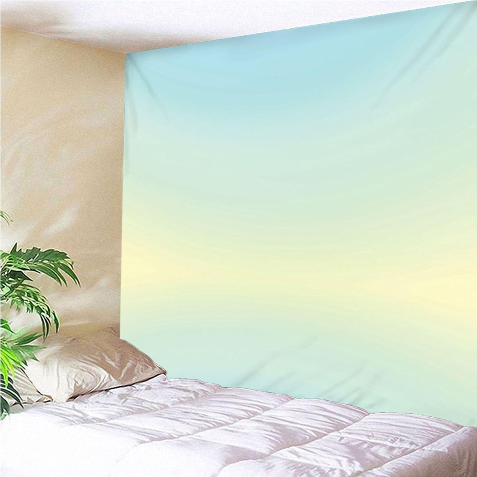 Lieson Arazzo Muro Gigante 260x240 Cm - Tenda Parete Motivo Yin Yang Blu E Verde, Per Camera Da Letto E Spiaggia