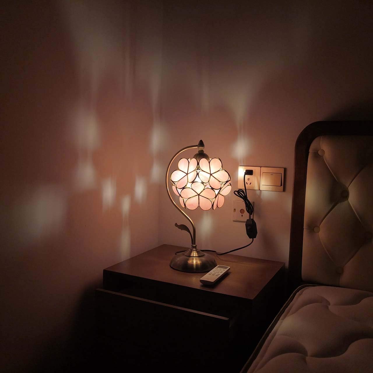 Cheapest 🛒 Bieye L10732 Cherry Blossom Tiffany Style Stained Glass Table Lamp with Petal Lampshade Vintage Brass Base, 8W x 17H (Pink) Promo Discount Up To 70% Off Bieye L10732 Cherry Blossom Tiffany Style Stained Glass Table Lamp with Petal Lampshade Vintage Brass Base, 8W x 17H (Pink)