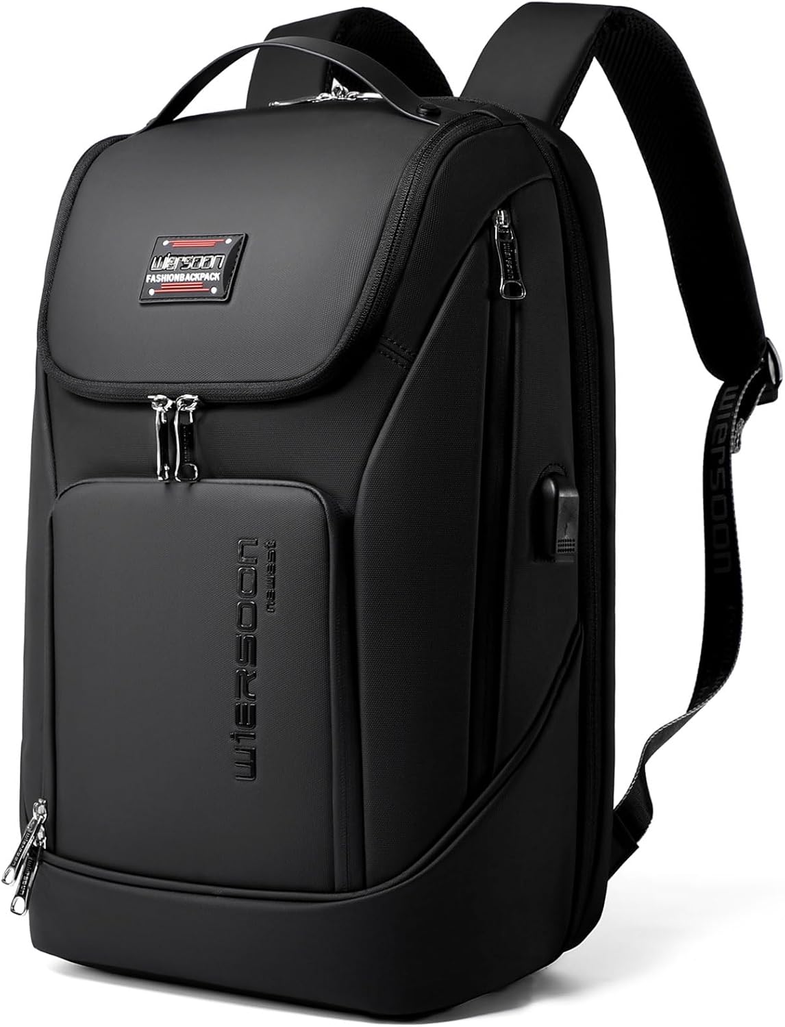 Backpack for Men, Tech Backpack fits 17.3 Inch Laptop, Travel Backpack with USB Charging Port,Smart Backpack Black Waterproof, Carry On Backpack for men and women