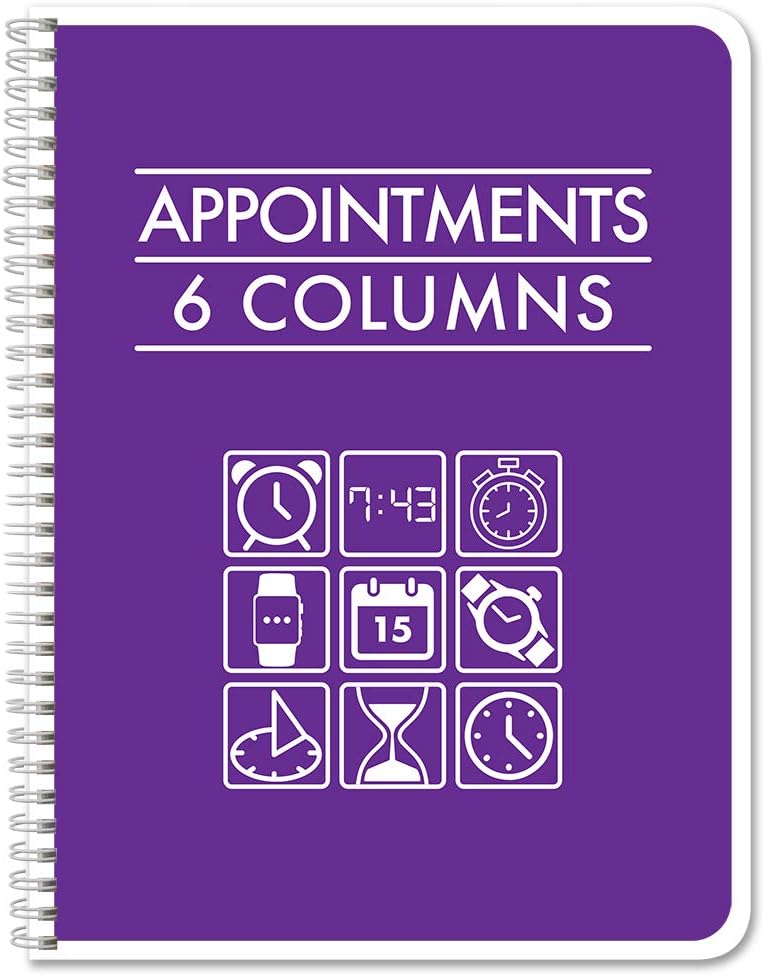 BookFactory 8 or 16 Column Appointment Book/Appointment Tracking Logbook/Notebook (8 (Eight) Columns Columnar Book Format) - 100 Pages, 12'' x 11'' Wire-O (Made in USA)