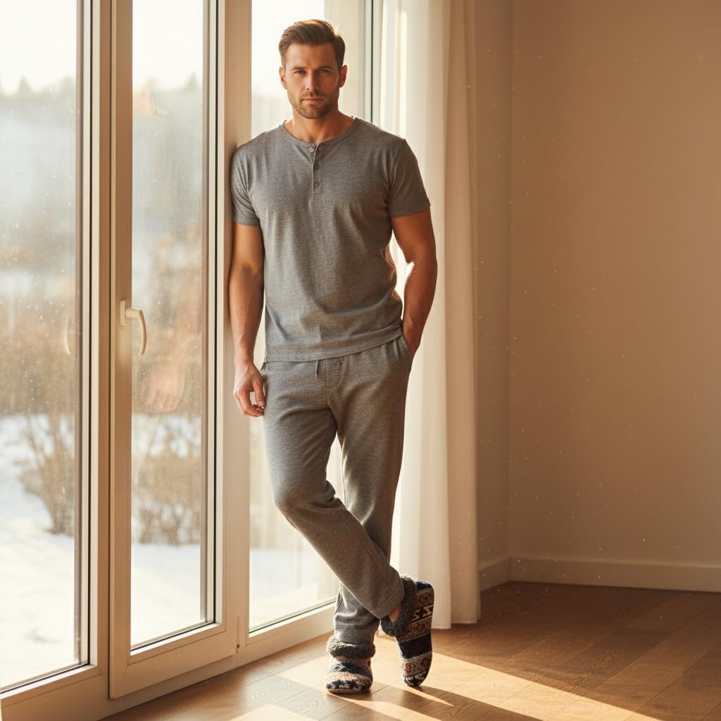 Cozylook 2-Pack Men's Low-cut Fuzzy Slipper Socks with Non-slip Gripy Soles, Winter Warm House Slippers Indoor, Cozy Christmas Gifts for Men, Stocking Stuffers for Dad Husband Boyfriend - Image 8