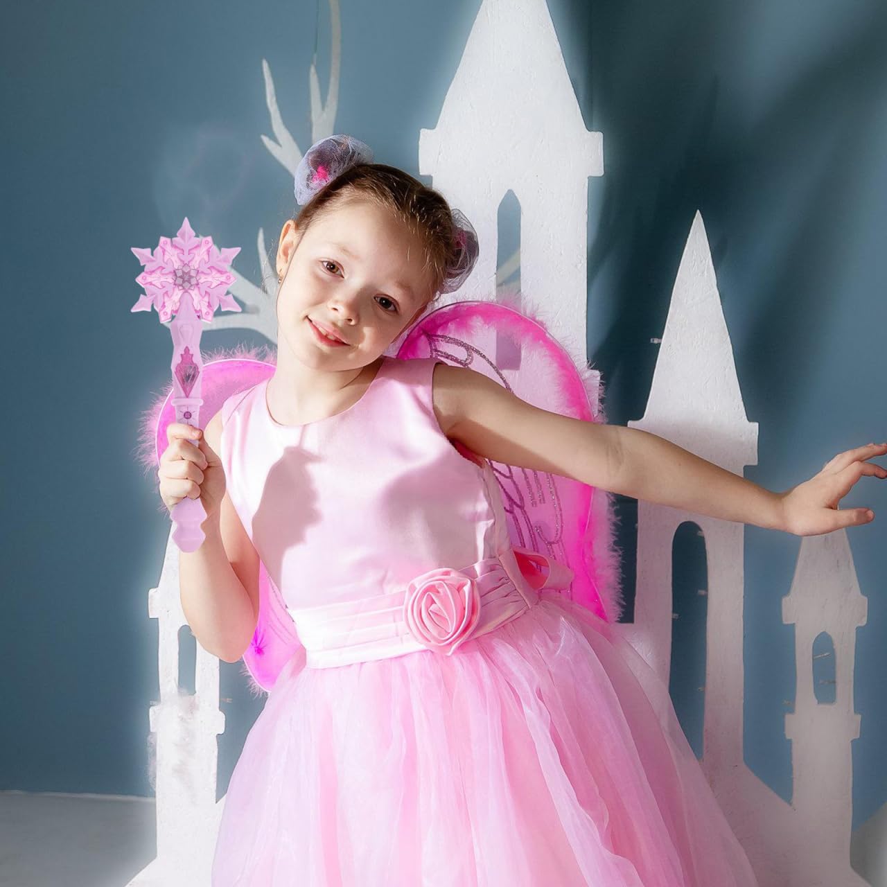 Bacchette Magiche Fiocco Di Neve - 2 Pezzi Con Luci Per Feste Bambini - Foto 8