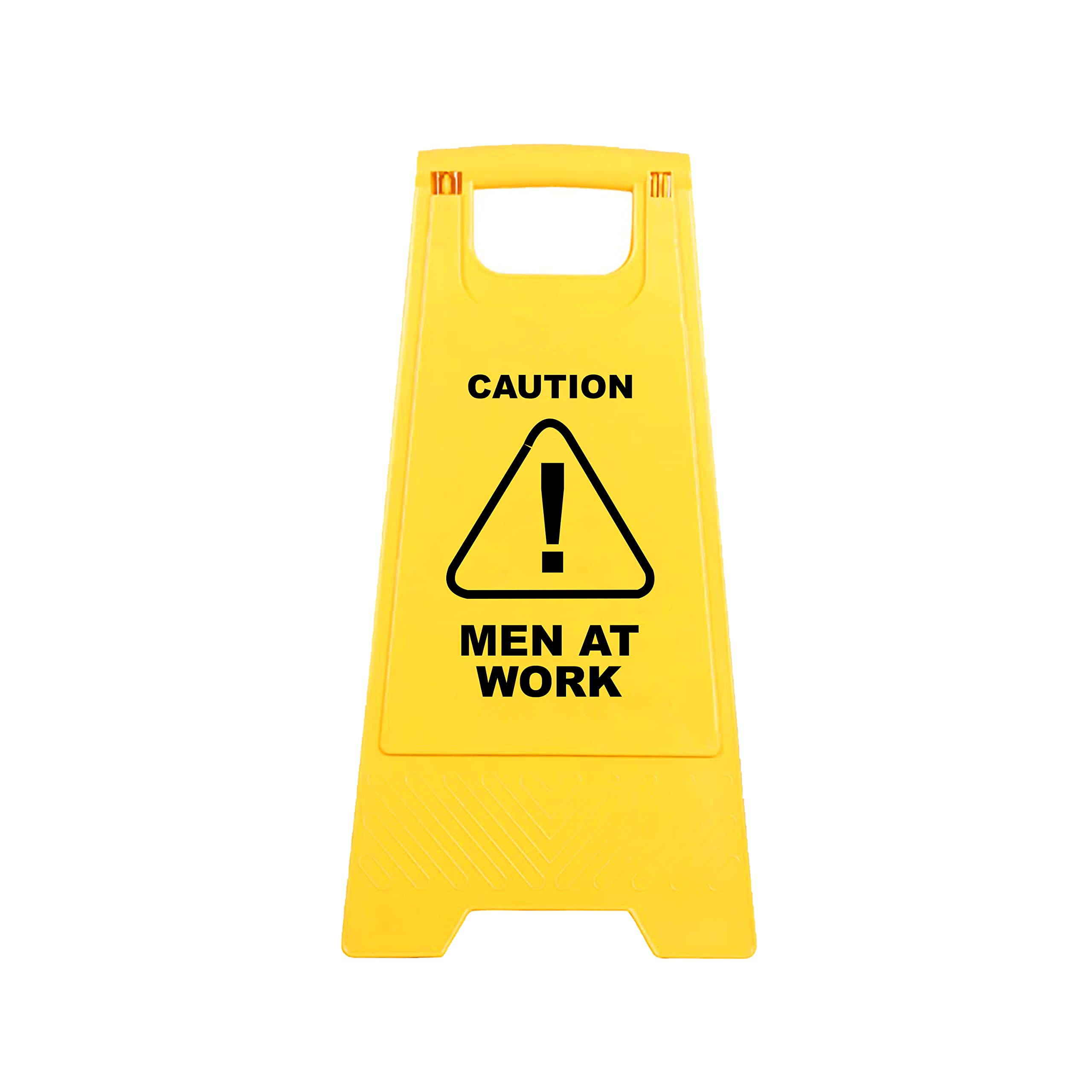 Robustt PP Material Caution Men At Work Sign Board-UV Resistant,Two Side Floor Sign Board,Size - 62 X 30 cm (Pack of 1)