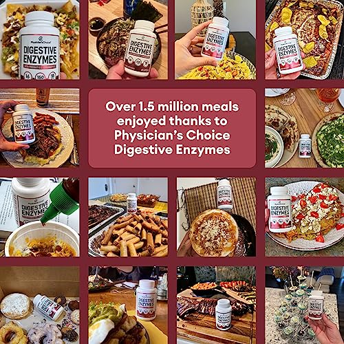 Physician's CHOICE Digestive Enzymes - Multi Enzymes, Bromelain, Organic Prebiotics & Probiotics for Digestive Health & Gut Health - Bloating & Meal Time Discomfort - Dual Action - All Diets - 60 CT - Image 8