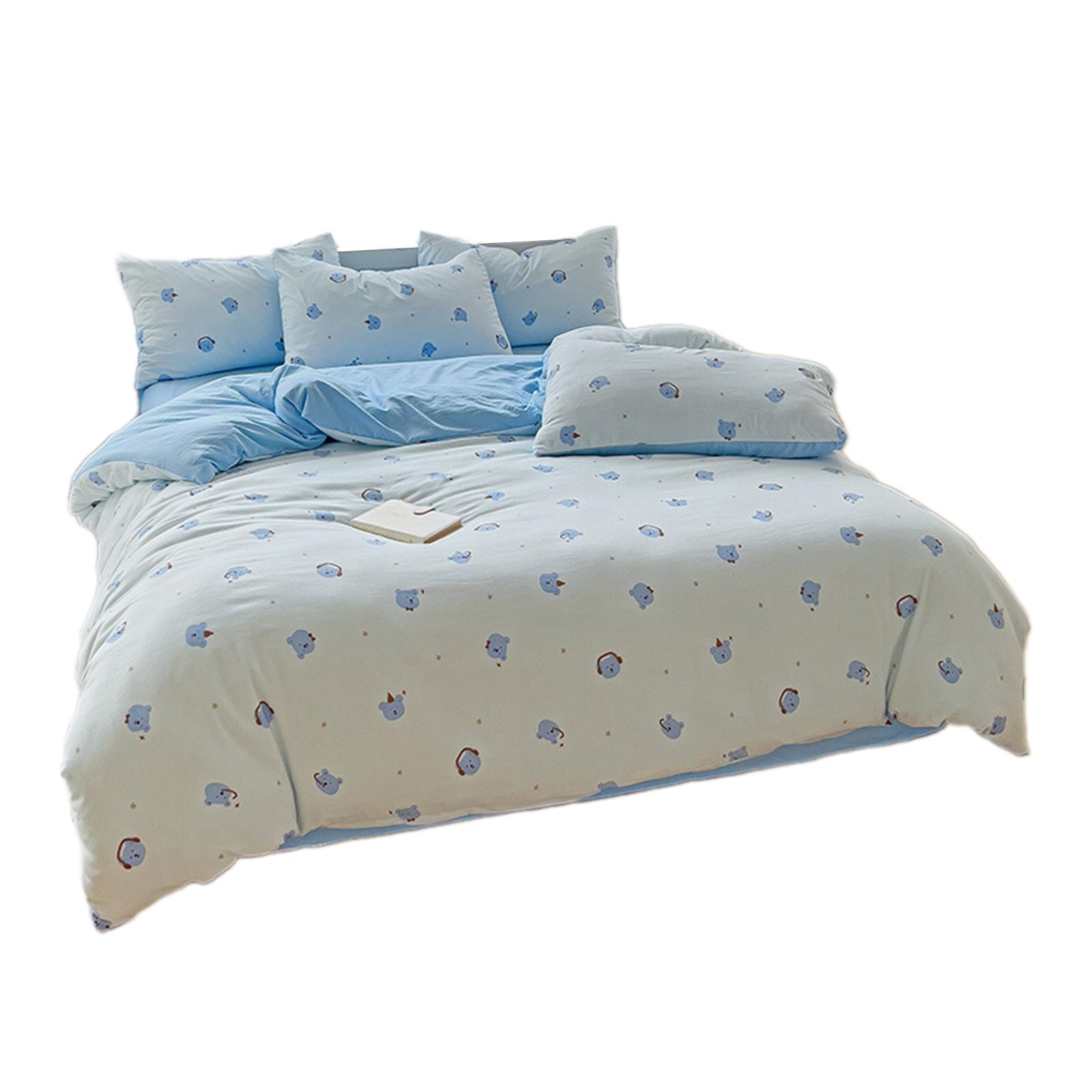 Jazuaiao Gentle Cotton 4 Pieces Bedding Set Breathable Designs for Infant Cots and Kids Bed Soft Breathable Kids Bed Sheets Set