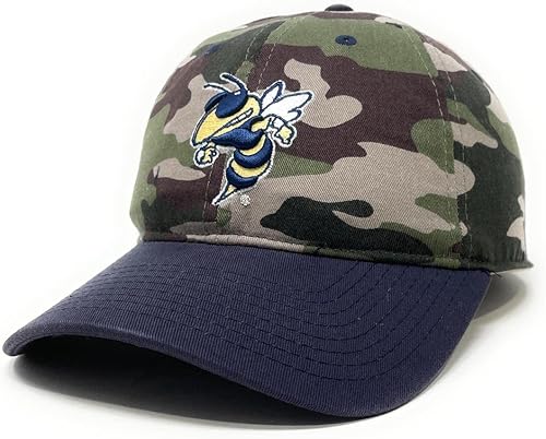 Mens NCAA Camo Hat Unisex College Cap Collegiate Woodland Camo Two-Tone Hat for Men and Women