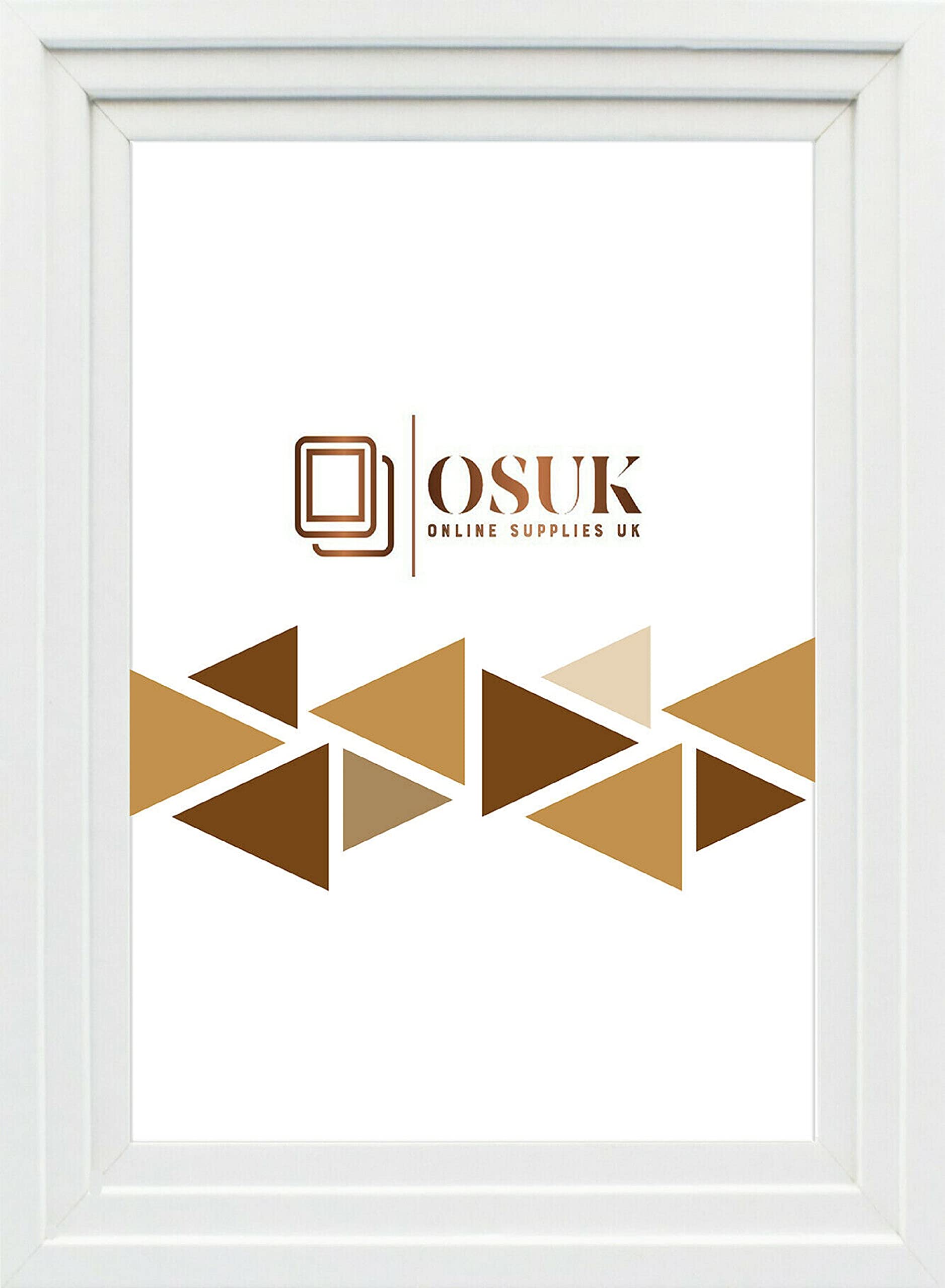 OSUK White 24x16Inch Step Style Photo Picture Frame Poster Frames - Photo Frame - Premium Quality Frame With Clear Perspex Sheet & Wall Mounted Hook