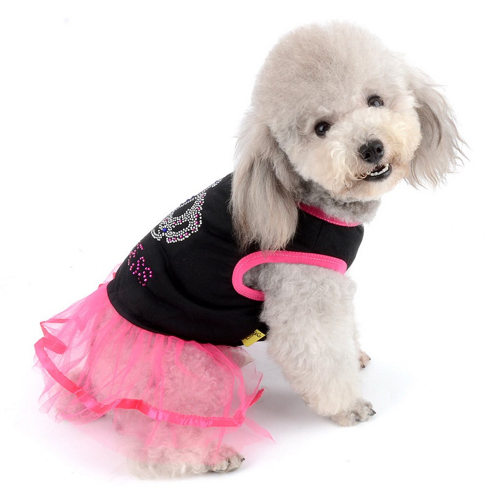 Tweed Hundekleid Prinzessinnen-Outfit Für Kleine Hunde – Rosa, Größe XS