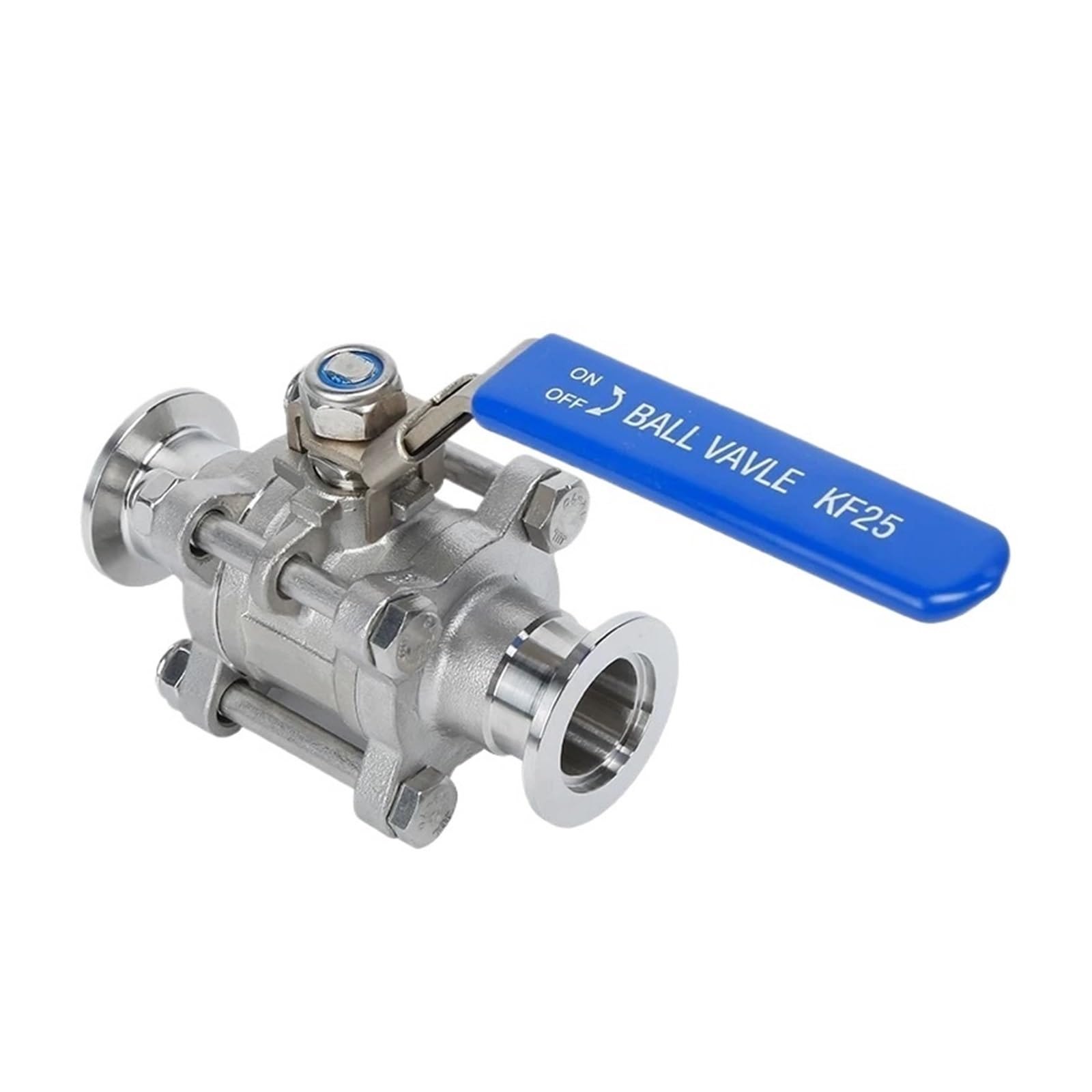 Vakuum-Kugelhahn, dreiteiliger Kugelhahn, Vakuumklemme TC30 mm, TC40 mm, TC55 mm, TC75 mm, KF16/25/40/50 (KF40)