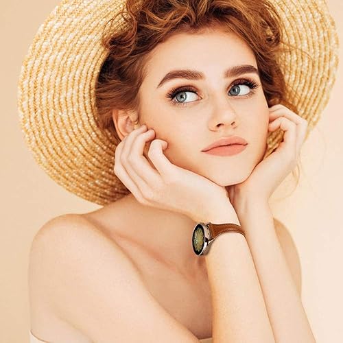 Vista 6 de Joyozy - Correa para reloj Samsung Galaxy Active 2 de 40 y 44mm, correa de piel auténtica, accesorio para Smartwatch SM-R830R820