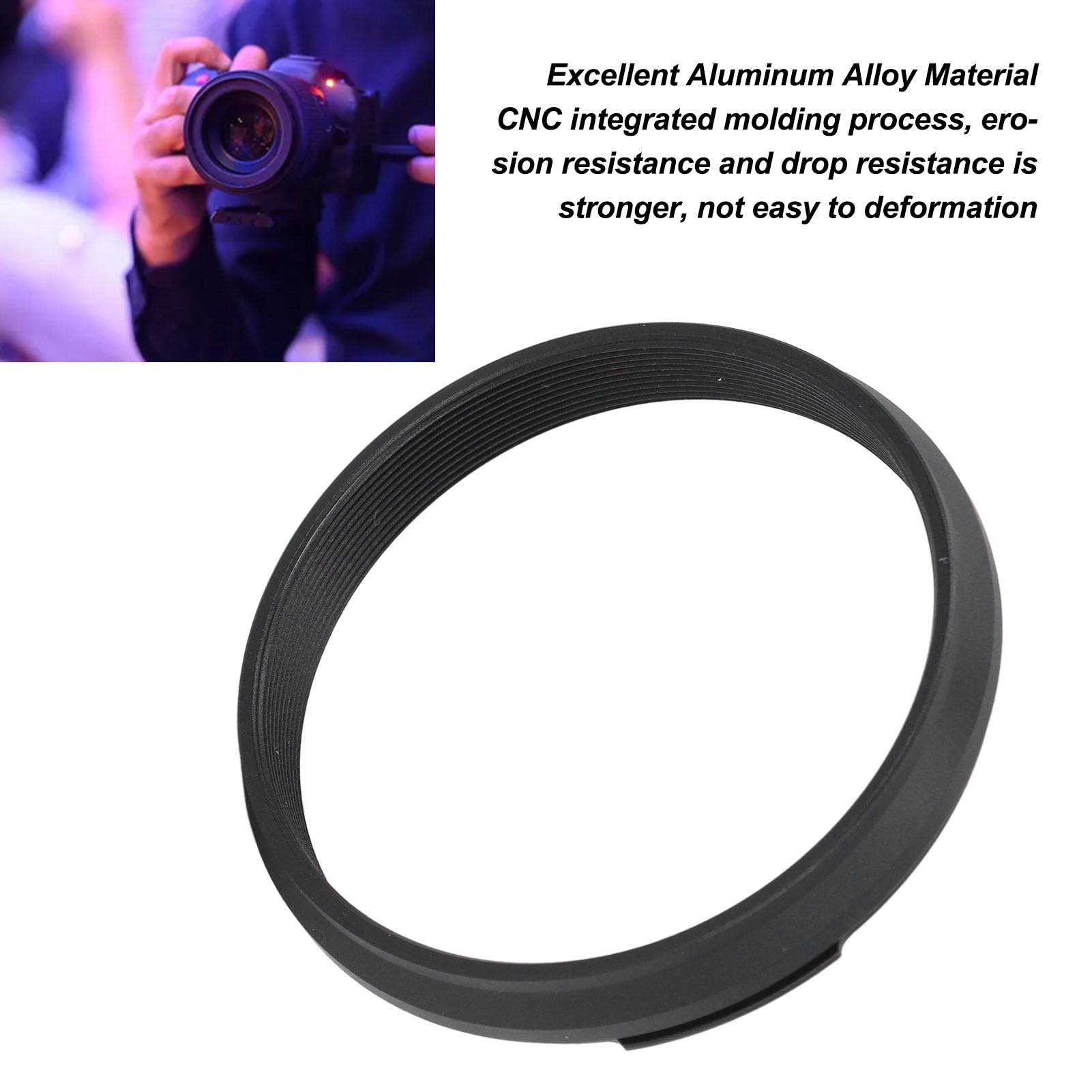 49mm Filter Ring Adapter,Metal Camera Lens Filter Rings,Lightweight Adapter Ring for Fujifilm X100V X100VI X100F X100 X100T X100S X70 (Black)