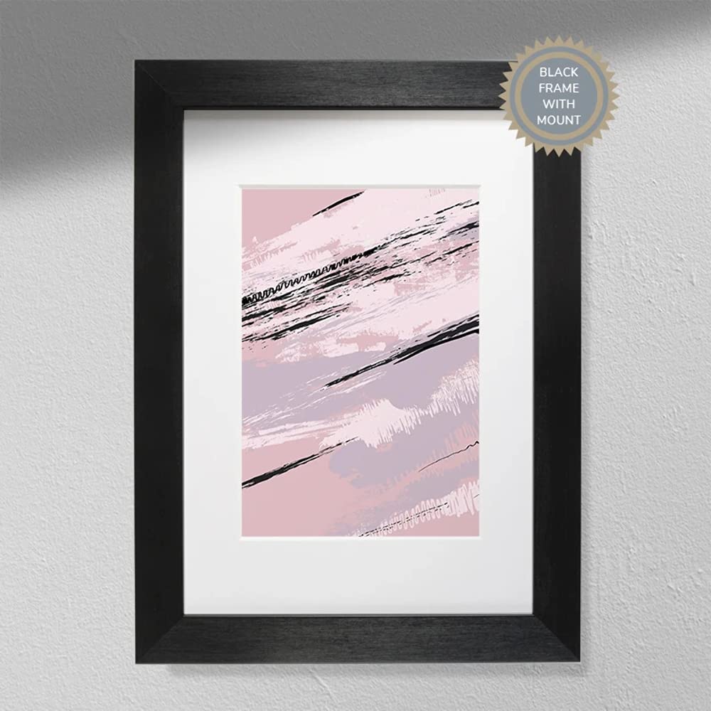 Art mural abstrait rose A3 poster moderne pour salon
