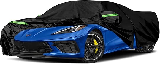 Waterproof Car Covers Replace for 2020–2025 Corvette C8, 6 Layers All Weather Custom-fit Car Cover with Zipper Door for Snow Rain Dust Hail Protection (C8)