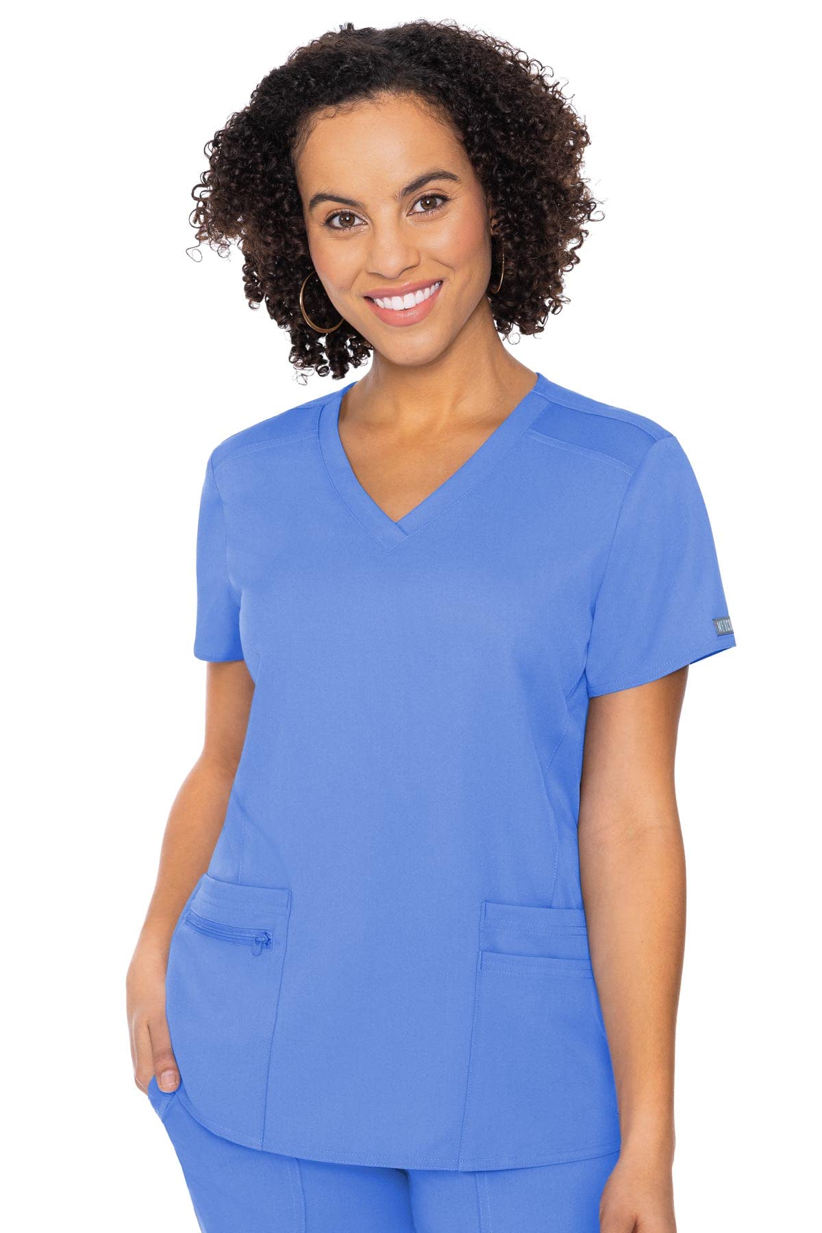 Med CoutureTouch Women's V-Neck Knit Back Top