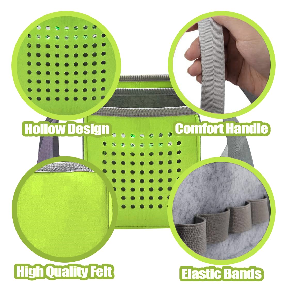 June tech Carrying Bag for Toniebox Starter Set and Accessories Felt Organizer Bag for Tonies Figurine and Toniebox Travel Tonies Carry Case with Handle for Toniebox & Accessories (Green) - Image 3