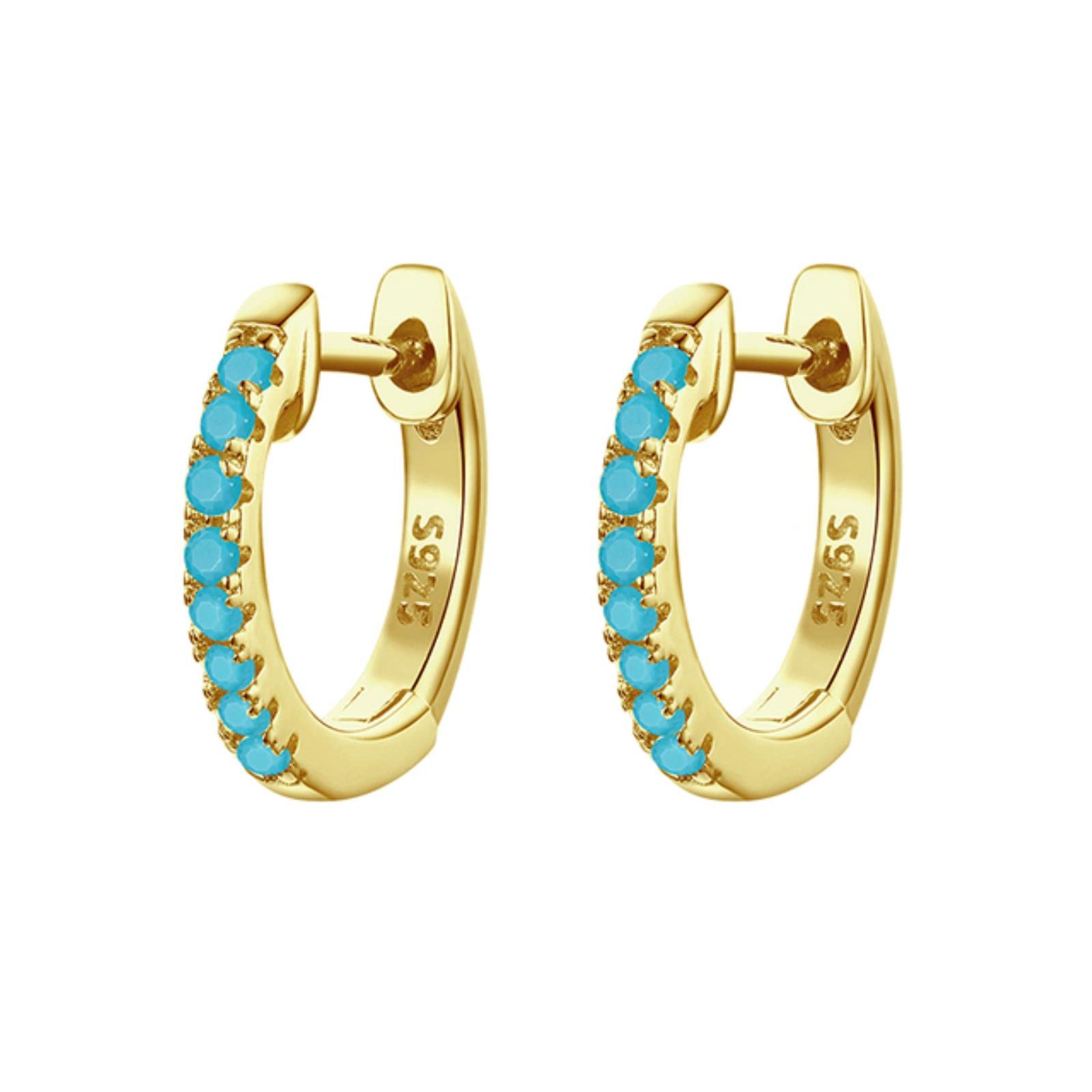 LOKILOKI Orecchini A Cerchio Tondo in Argento Sterling 925 per Orecchini da Donna Color Oro Orecchini in Argento Sterling Regalo