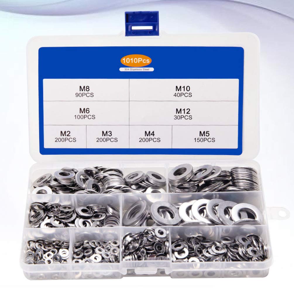Kit de Rondelles Plates en Acier Inoxydable 1010 Pièces