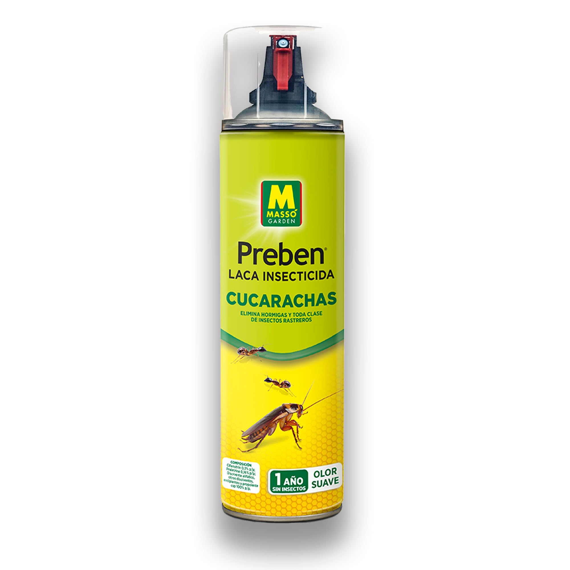 Preben Laca Insecticida contra Cucarachas, Hormigas, Tijeretas y Otros Insectos x1 MUY EFICAZ - Aerosol de 600 ml | Uso en Interior y Exterior | Acción de Contacto hasta 1 año | Nexum Market