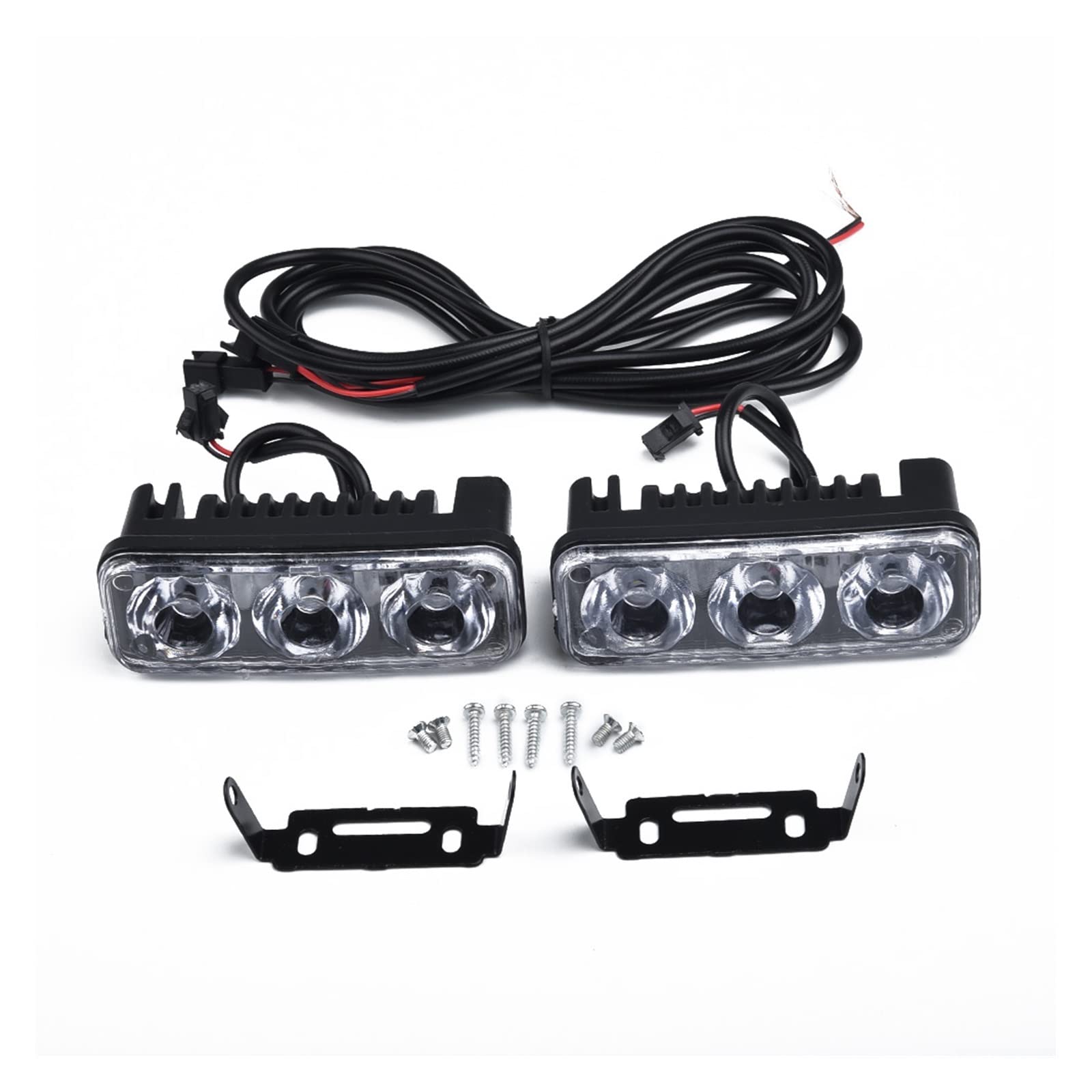 Blocchi luci antinebbia 2x 3LED Car DRL Daytime Running Light Super White Fendinebbia Ad Alta Potenza Car DC Lens Con Fendinebbia