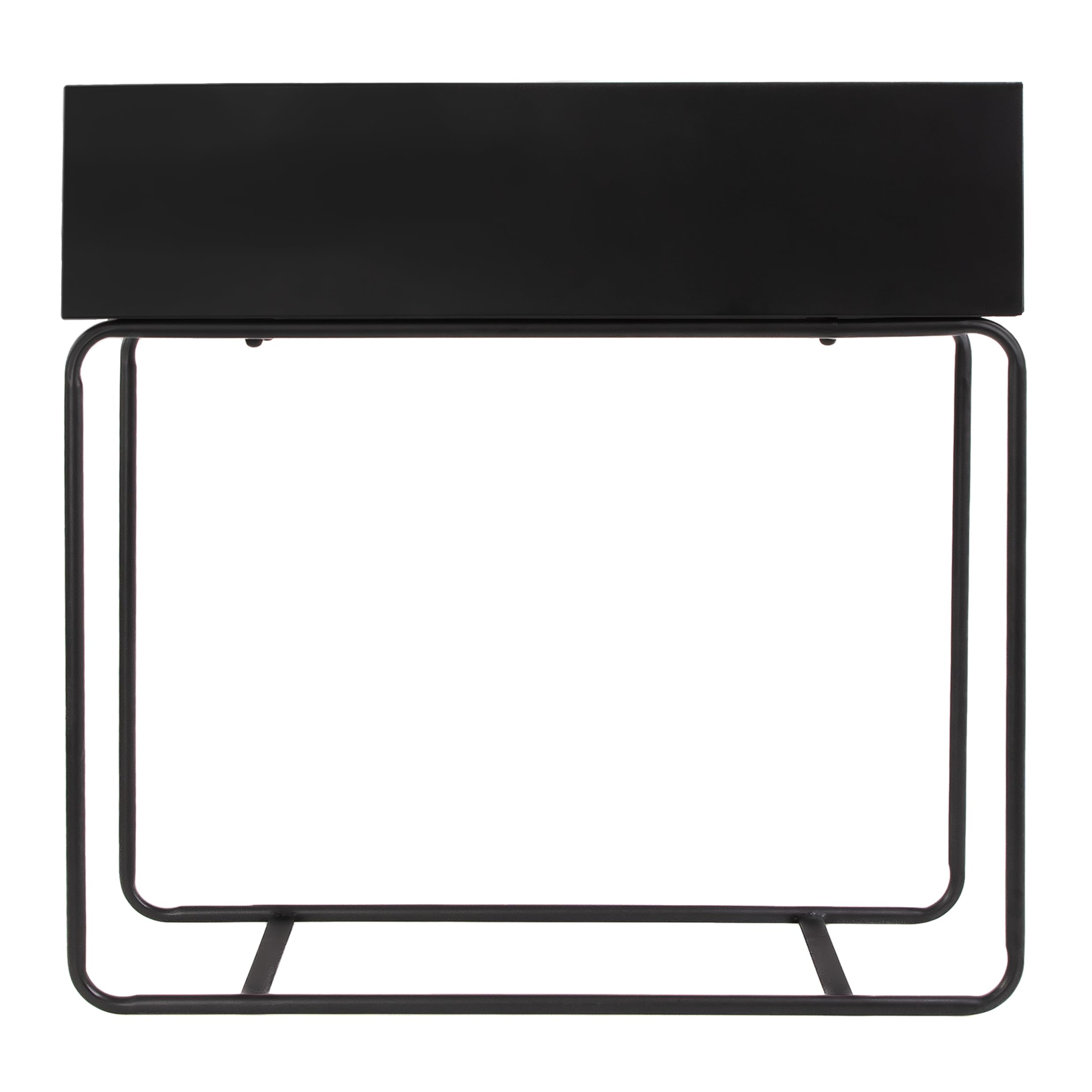 QUVIO Blumenständer Metall, Pflanzkasten Innen Outdoor, Blumentopf Ständer, Pflanzkübel Balkon Terrasse, Blumenkasten Metall, Pflanzkübel Schwarz, Pflanzenbestand, 25 x 60 x 60 cm