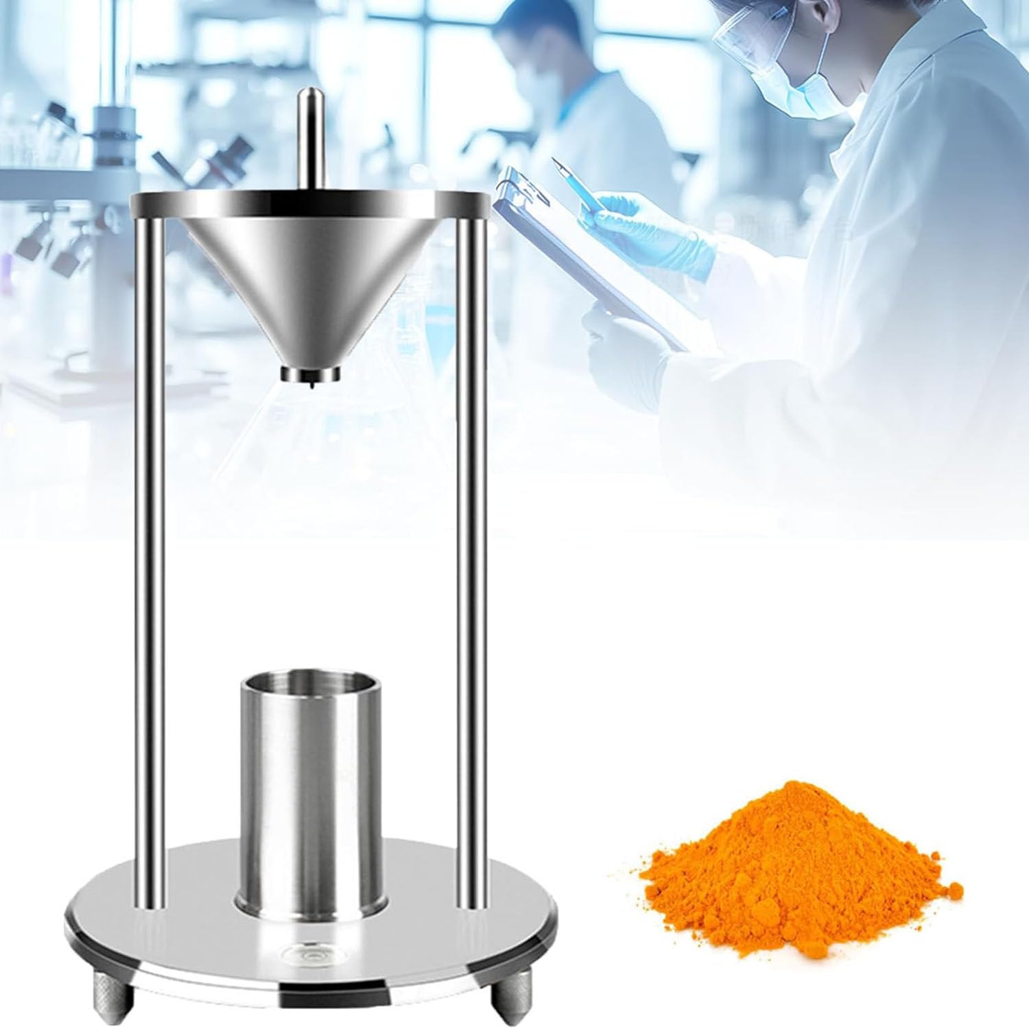 Tester gęstości proszku, miernik do układania w stos ze stali nierdzewnej 100 ml do pomiaru proszku metalowego i niemetalowego, przyrząd do pomiaru gęstości objętościowej do użytku laboratoryjnego