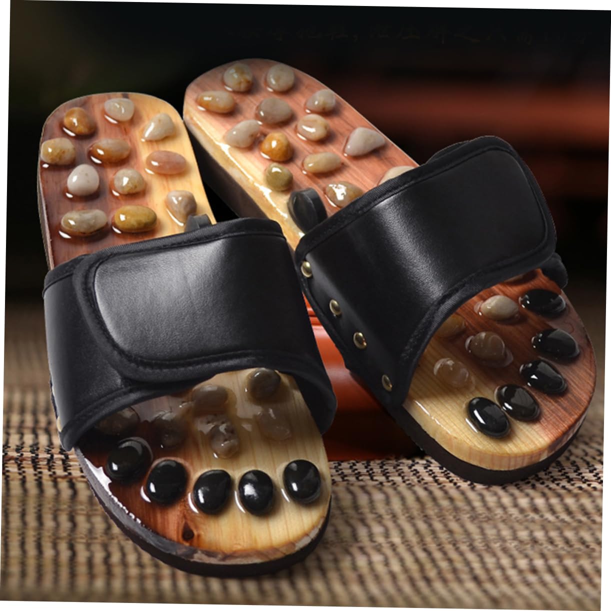 Rutschfeste Akupunktur Sandalen mit Gewebe und Eva Material Unisex Massage Slipper zur Fußmassage und Schmerzlinderung für Entspannende Gesundheitsanwendungen