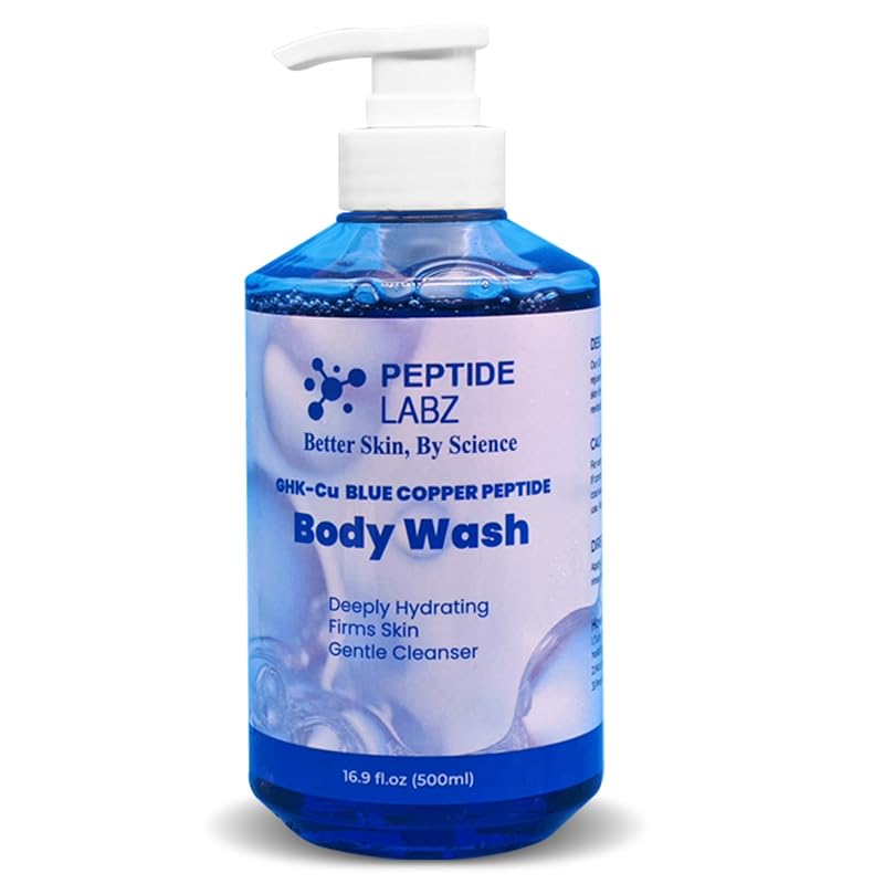 Sabonete líquido corporal PeptideLabz com Copper Tripeptide-1, aloe vera e ácido hialurônico, 500 mL