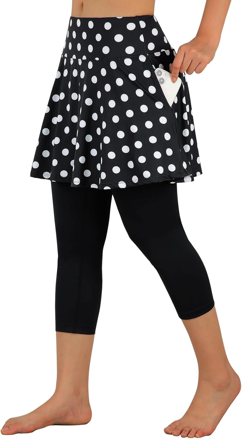 ANIVIVO Skirted Legging for Women, Yoga Legging with Skirts &Women Tennis Leggings Clothes Pockets - Image 2